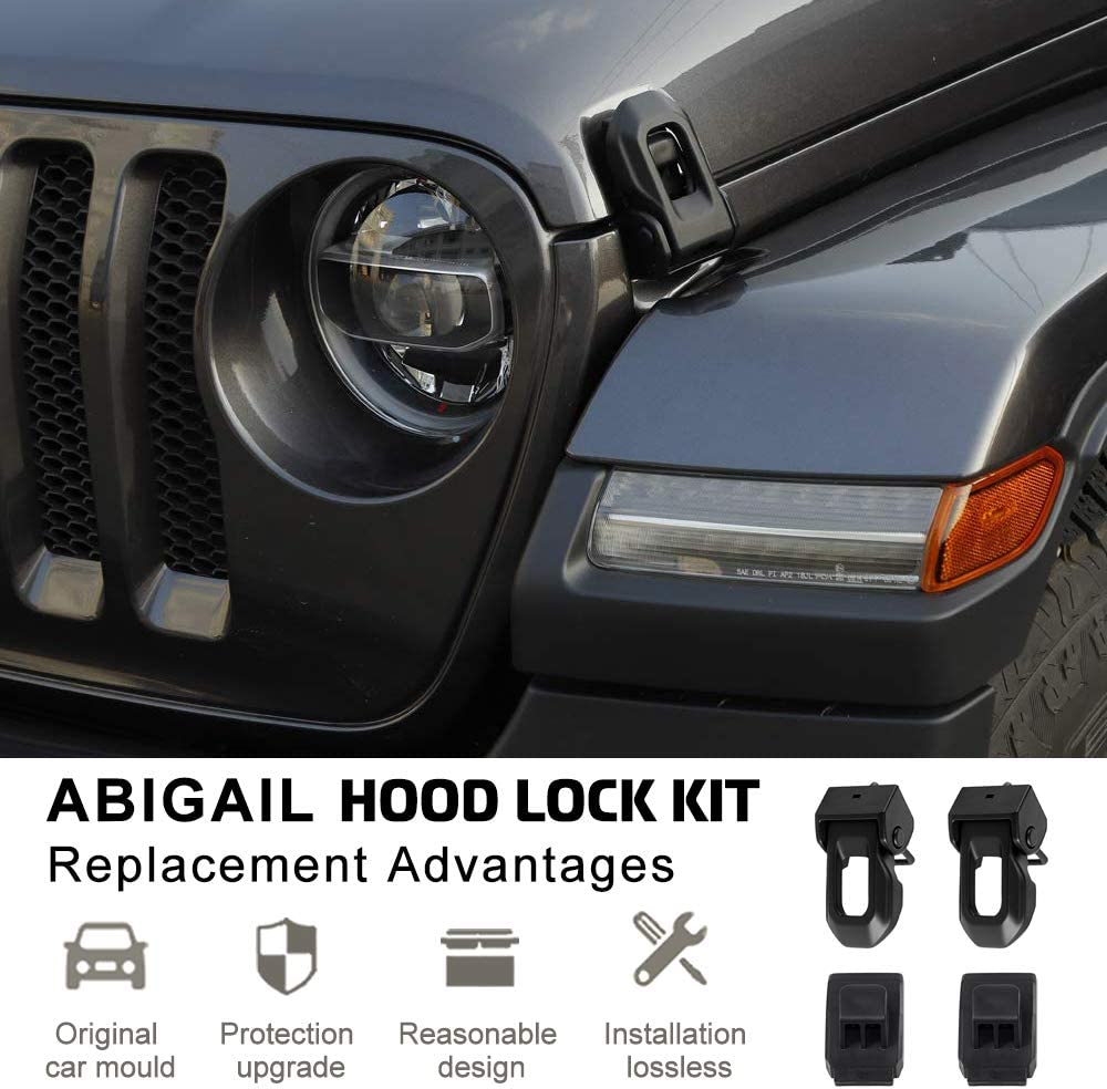 A ABIGAIL OEM Original Latch Locking Hood Catch Kit for Jeep Wrangler JK JL 2007-2018 image number 1