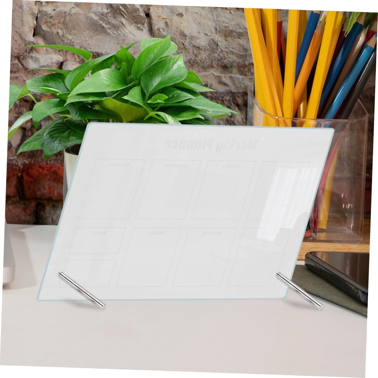NUOBESTY Dry Erase Acrylic Note Board Whiteboard for Office Kitchen Home Planning Writing Board image number 4