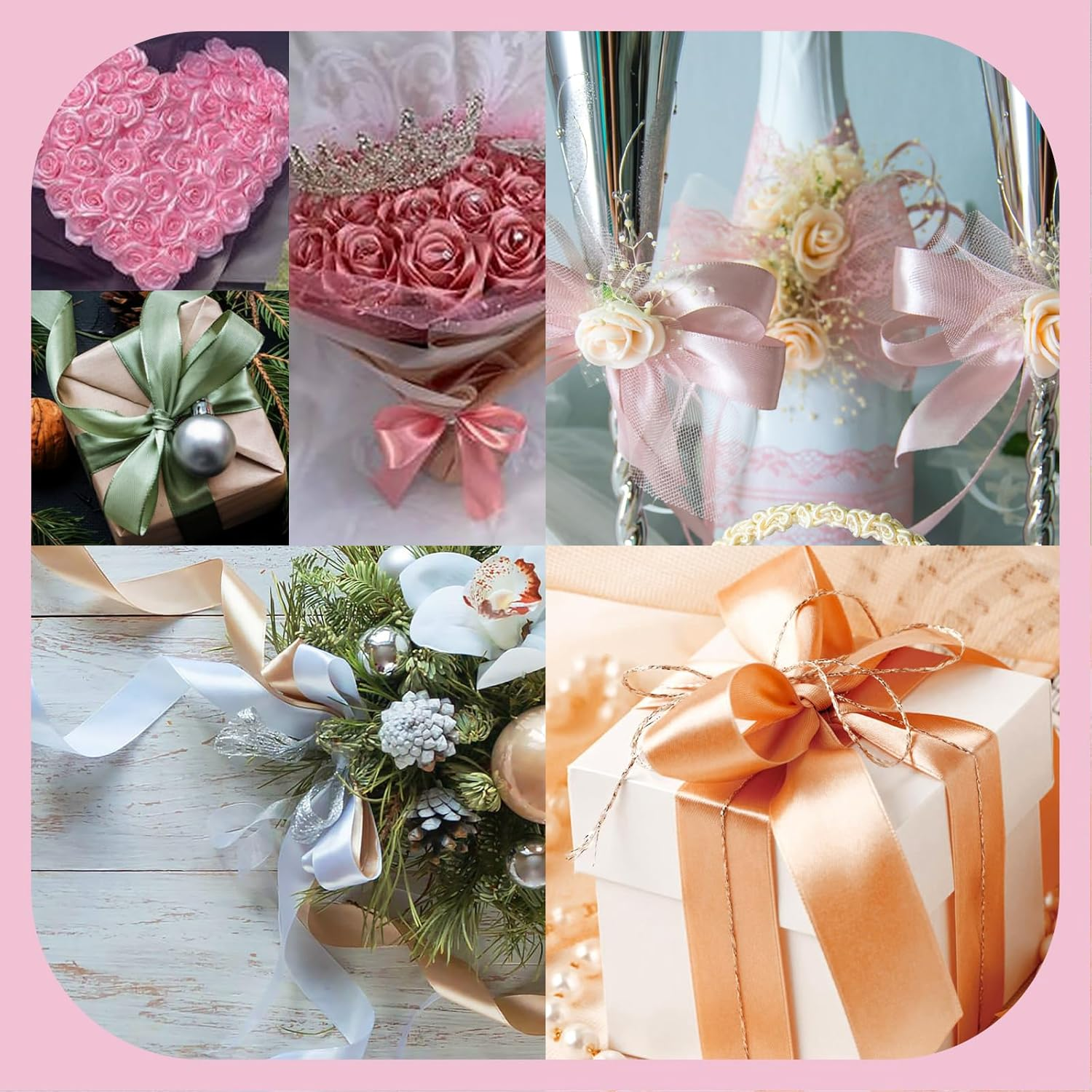 Gliberli Turquoise Satin Ribbon 5/8 Inch X 100 Yards Fabric Large Ribbons for Gift Wrapping Bows Bouquet Sewing Craft Home Decor Hair Floral image number 3