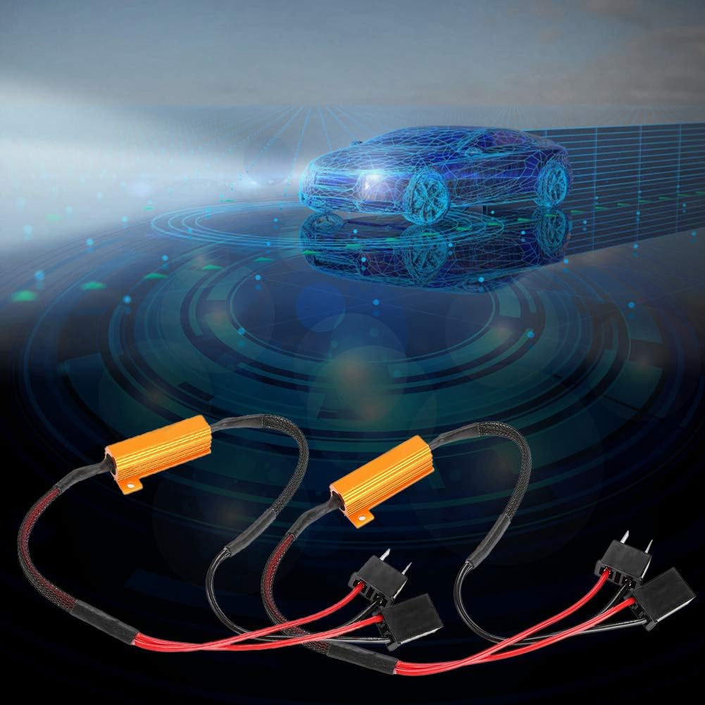 Load Resistor, 2Pcs Car LED Decoders 12V 50W No Error LED Bulb Load Resistor Wiring for H7 Headlight Turn Signal Blink anti Hyper Flash image number 1