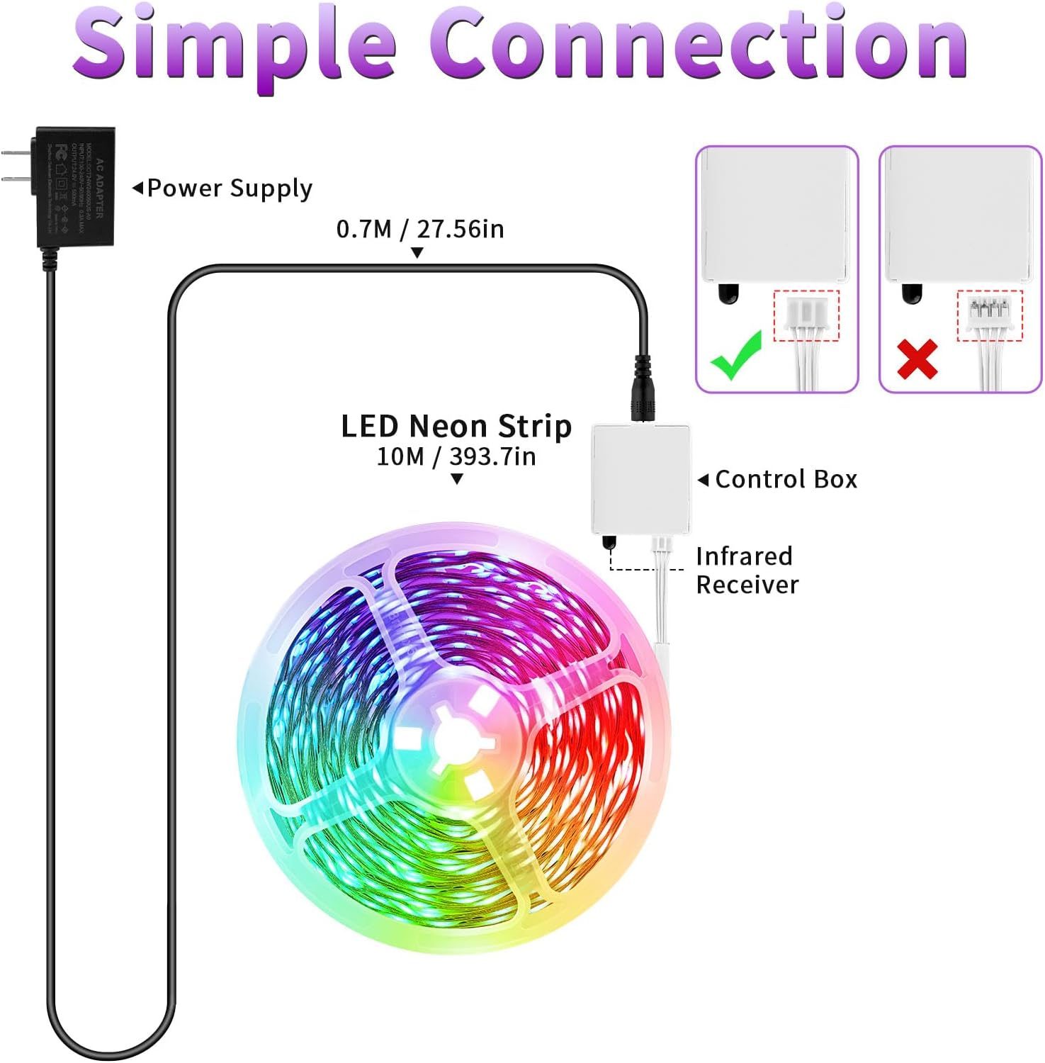 10M/16FT Bluetooth LED Strip Lights, RGB LED Lights with Music Sync, Remote APP Control, Flexible DIY Multi-Colour String Lights for Kitchen, Garden,Party,Pc Decoration,Bedroom (10M) image number 1
