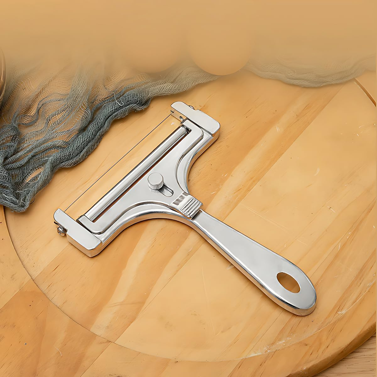 AIMALL Adjustable Cheese Slicer, 5.75-Inch Stainless Steel Wire Cheese Cutter, Essential Kitchen Tool for Perfectly Sliced Cheese image number 2