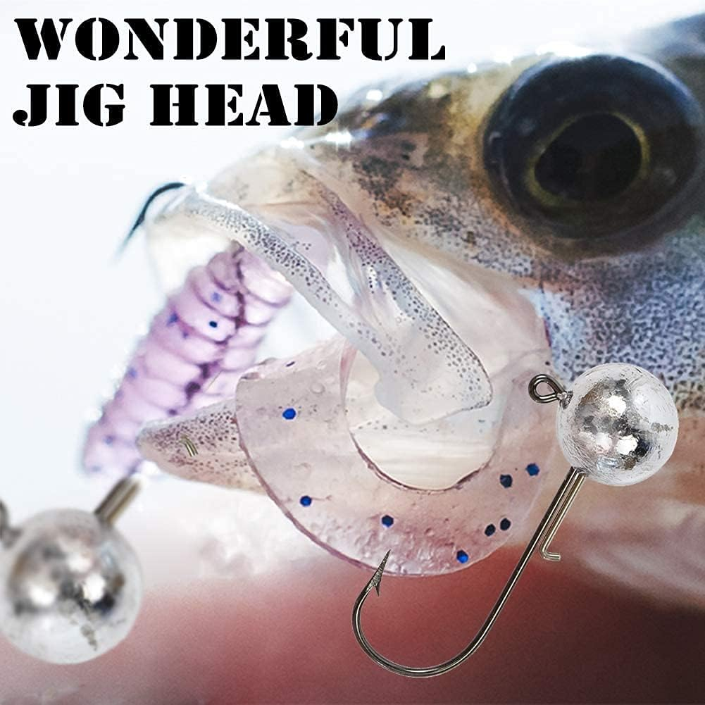 Lead Jig Head Soft Lure Fishing Bait Hook for Saltwater Freshwater image number 6
