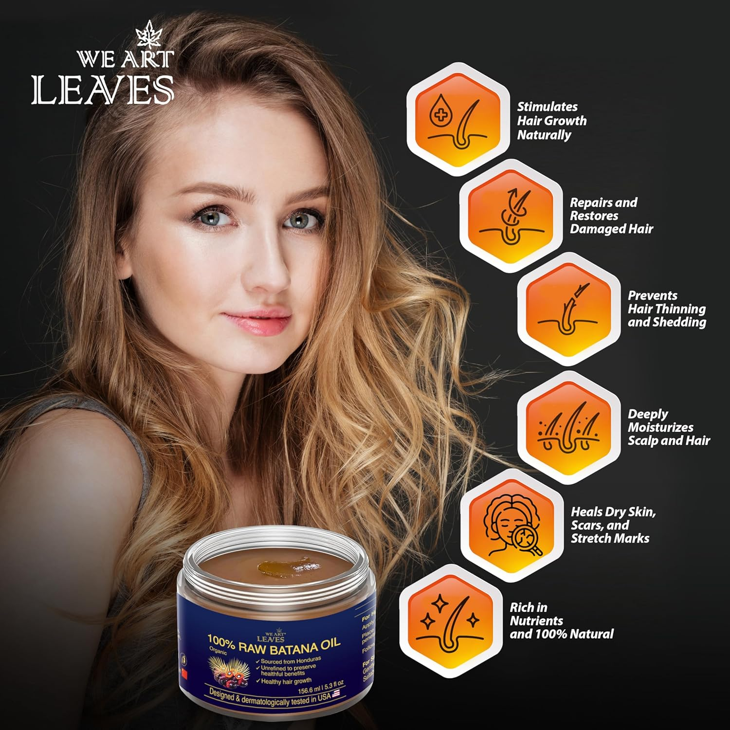 Raw Batana Oil for Hair Growth Dr Sebi - 156Ml Organic Honduras Batana Oil - 100% Natural for Thicker, Stronger Hair for Men and Women image number 5