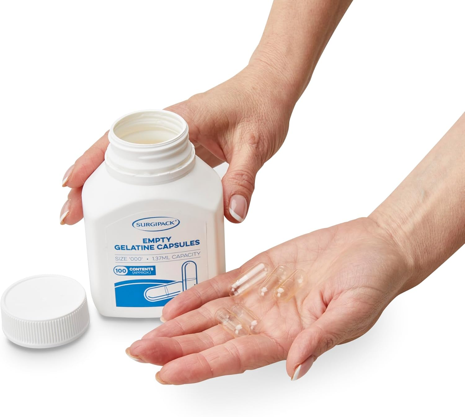 Surgipack Empty Gelatine 100 Capsules, Size 000 image number 2