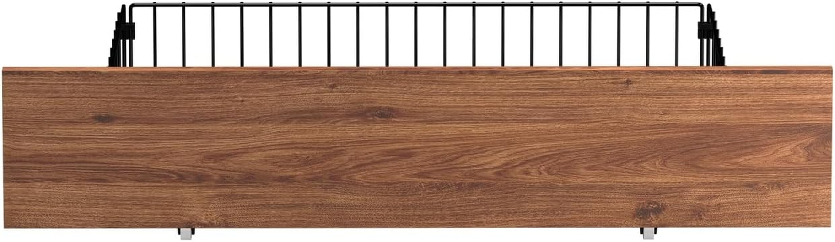 Oikiture 2X Bed Frame Storage Drawers with Wheels Metal Brown image number 2