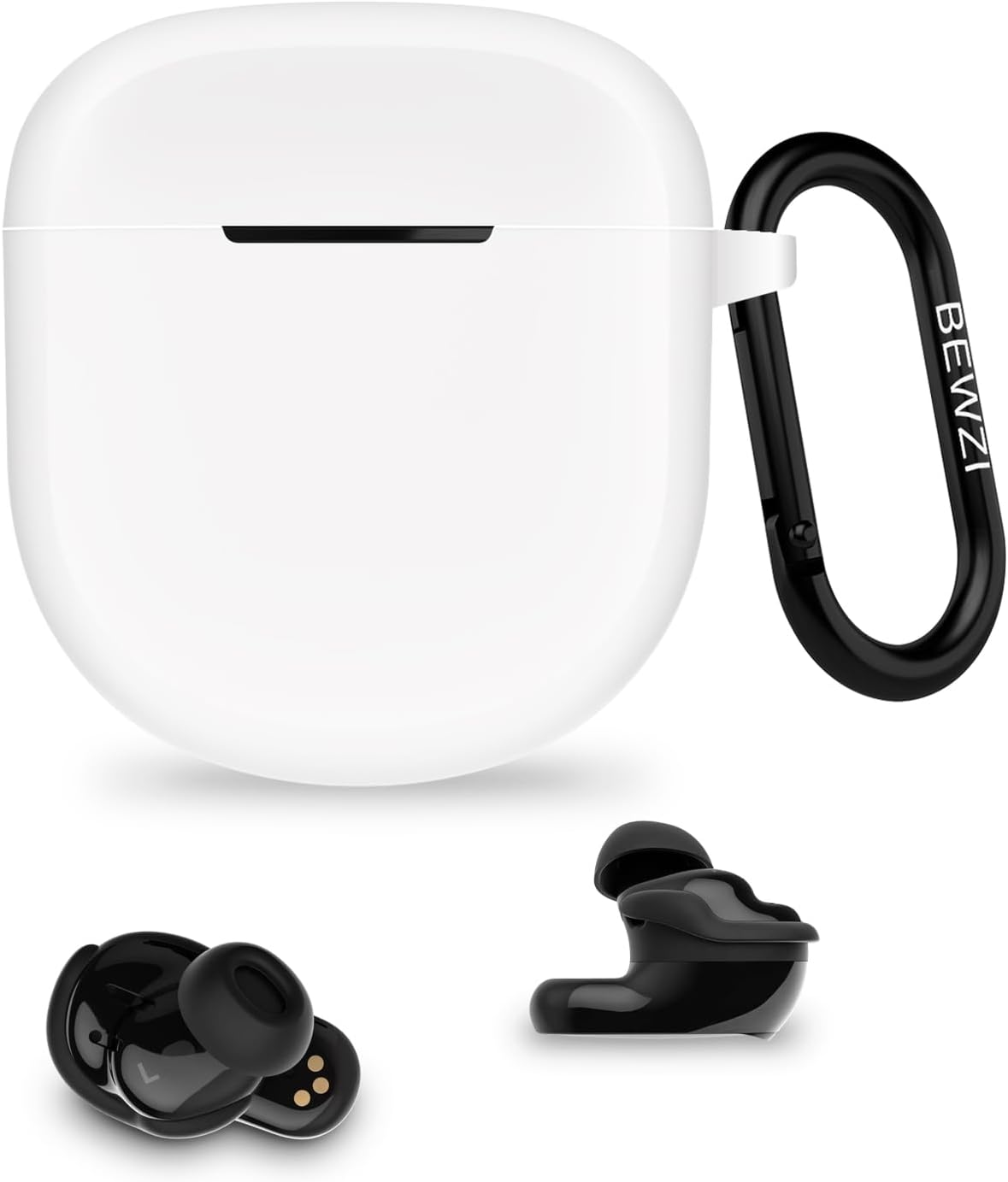 BEWZI for Bose Quietcomfort Ultra Earbuds/Quietcomfort Earbuds 2 Case Cover with Hook Vogue Simple Style Super Thick Soft Protective Case for Bose Quietcomfort Ultra Case (Black) - Light Blue image number 7