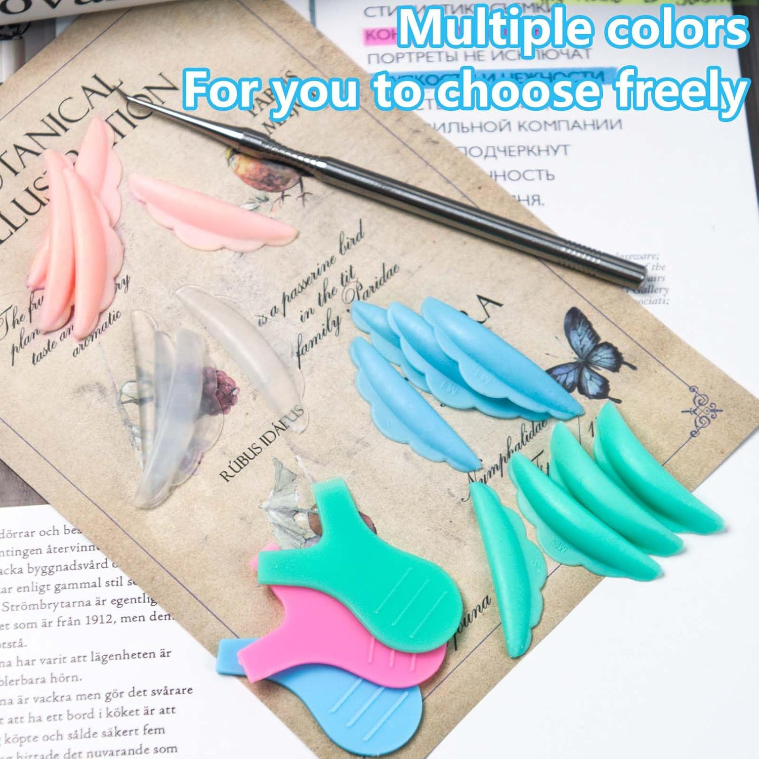 Koceci 80 PCS Lash Lift Pads, 5 Size Eyelash Curler Pads, Reusable Eyelash Lift Tools Silicone Lash Pad for Lashes Perm Kit (4 Colors) image number 1