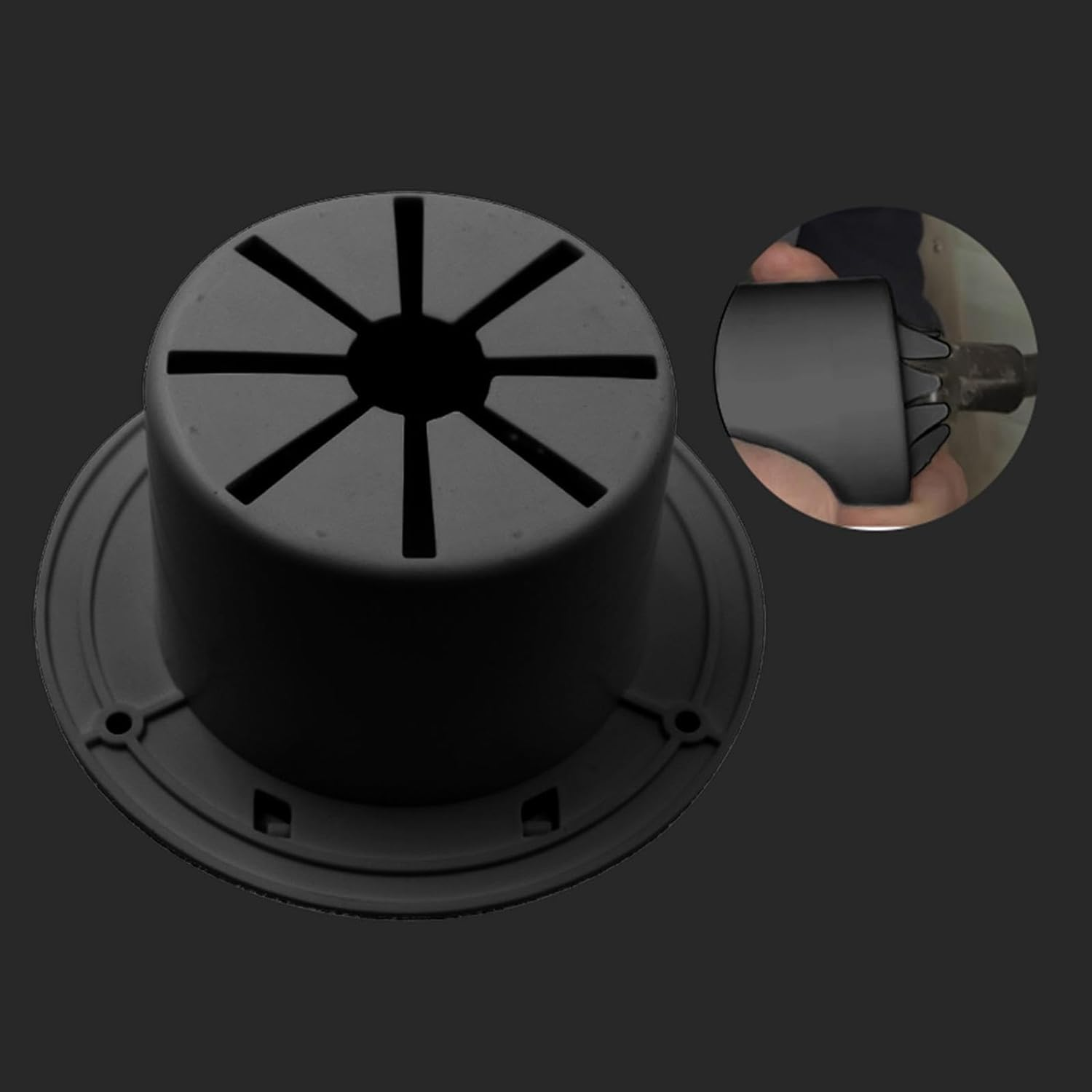 Magideal RV Electrical Cable Hatch Electric Cord Cover 5Inch round Black Easy Installation Power Cable Cord Hatch Cover Accessory for Boat Truck image number 6