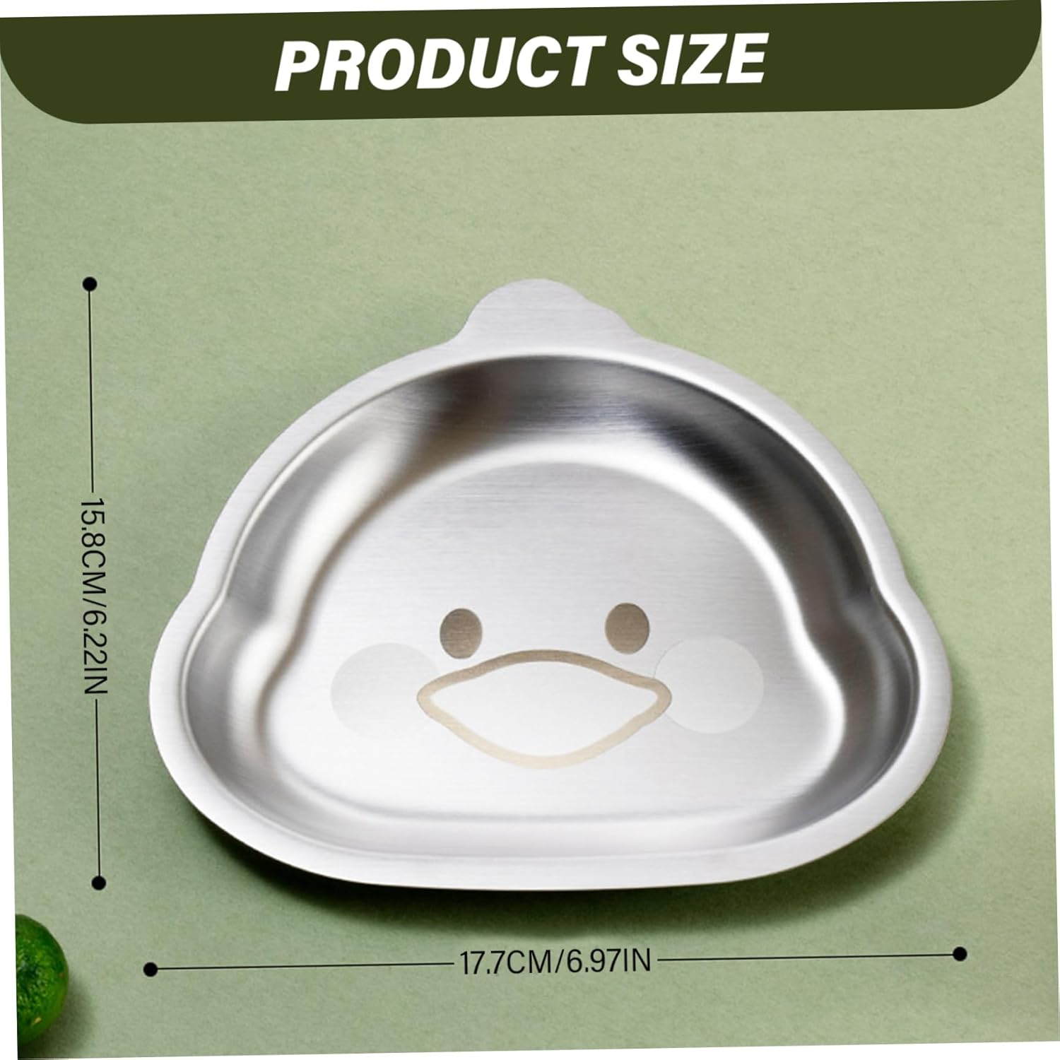 Whyzsjnclg Stainless Steel Duck-Shaped Plates for Kids, Playful & Functional, 7X6 Inch, 3Cm Thick, Microwave & Dishwasher Safe, Hand Wash Only image number 5