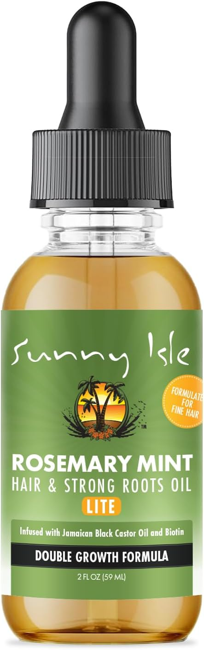 Sunny Isle Rosemary Mint Hair and Strong Roots Oil Lite 2Oz, for Light, Thin Hair, Infused with Biotin & Jamaican Black Castor Oil, Nourish Hair Follicles, Dry Scalp, Split Ends image number 1