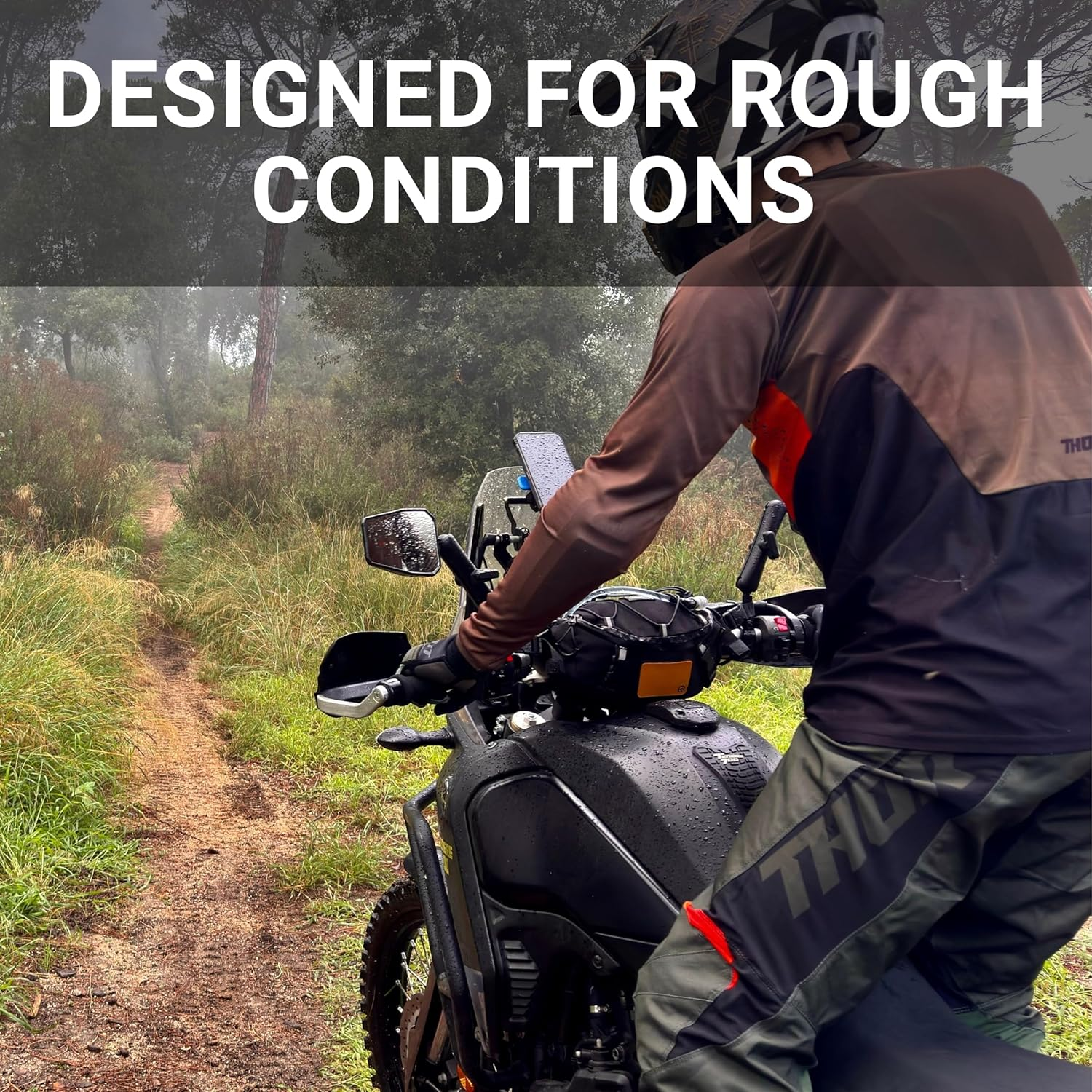 Odinsberg Multifunctional Motorcycle Handlebar Bag Tool Fork Front Tail Frame Side Small Storage Compartment Pouch for Motorbike Bicycle Snowmobile Quad ATV Moto,Black,(Valhalla-Bar-Bag-Bk-M V1) image number 1