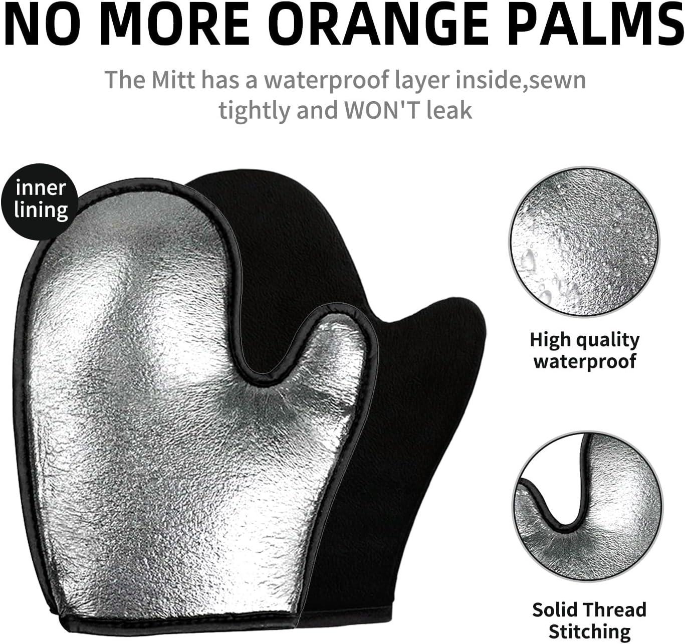 FUNAN Self Tanning Application Kit, 4-Piece Set with Back Applicator, Mini Mitt, Tanning Mitts and Ultra Soft Self Tanner Brush Bamboo Kabuki Brush, Black image number 3