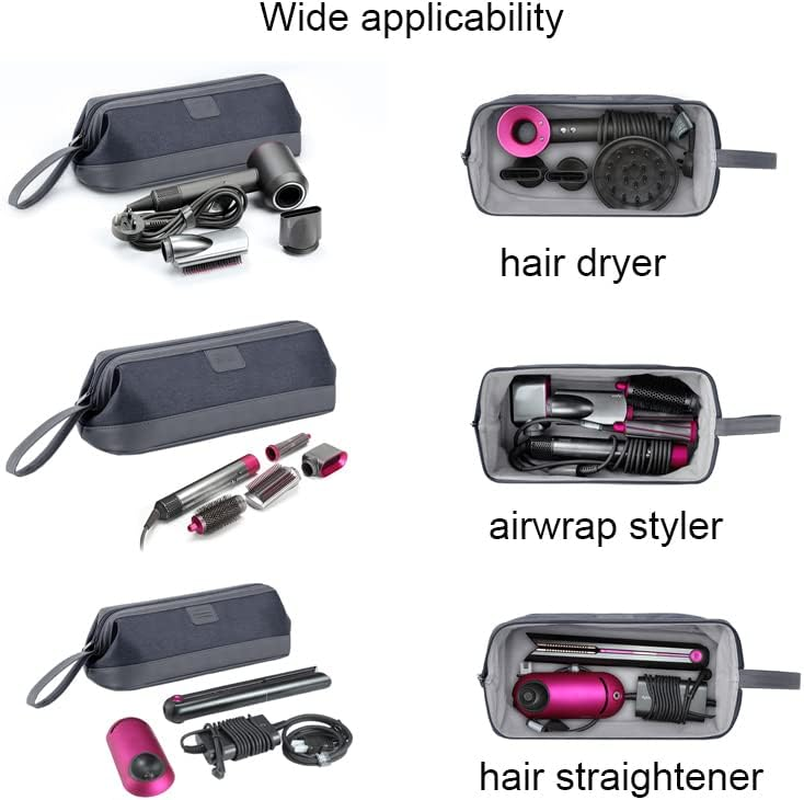 Hosoncovy Travel Case Carrying Case Storage Bag Protective Case for Dyson Supersonic Hair Dryer for Dyson Airwrap Styler for Dyson Hair Straightener (Black) - Black image number 5