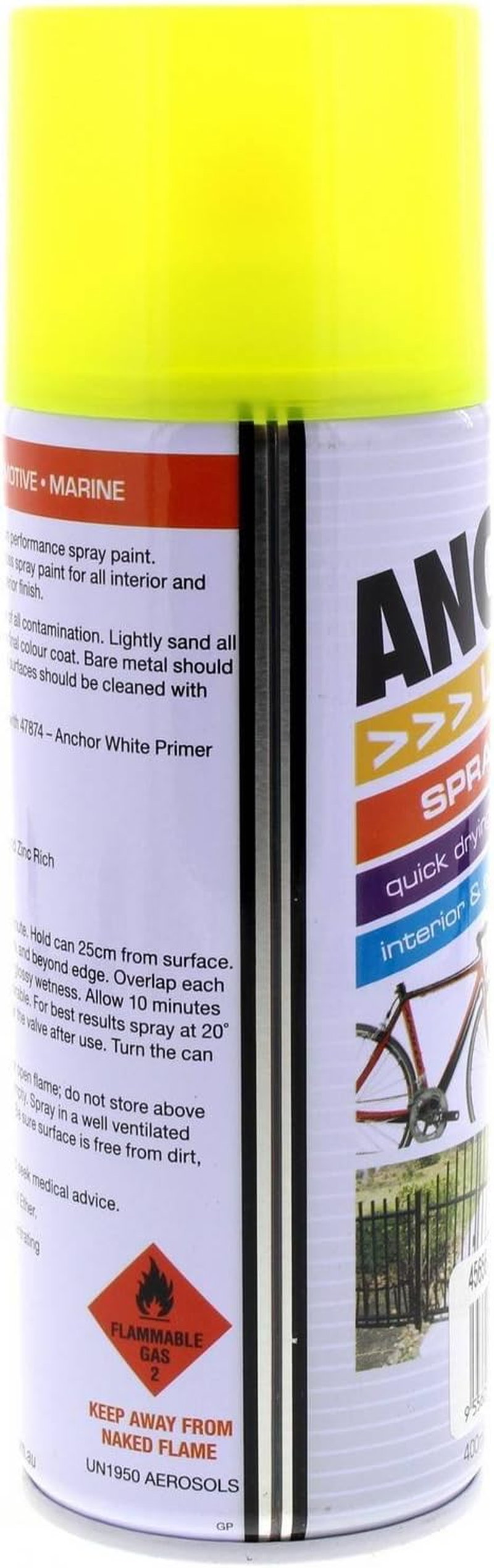 Anchor Spray Paint, Fluorescent Yellow, 300 G image number 3