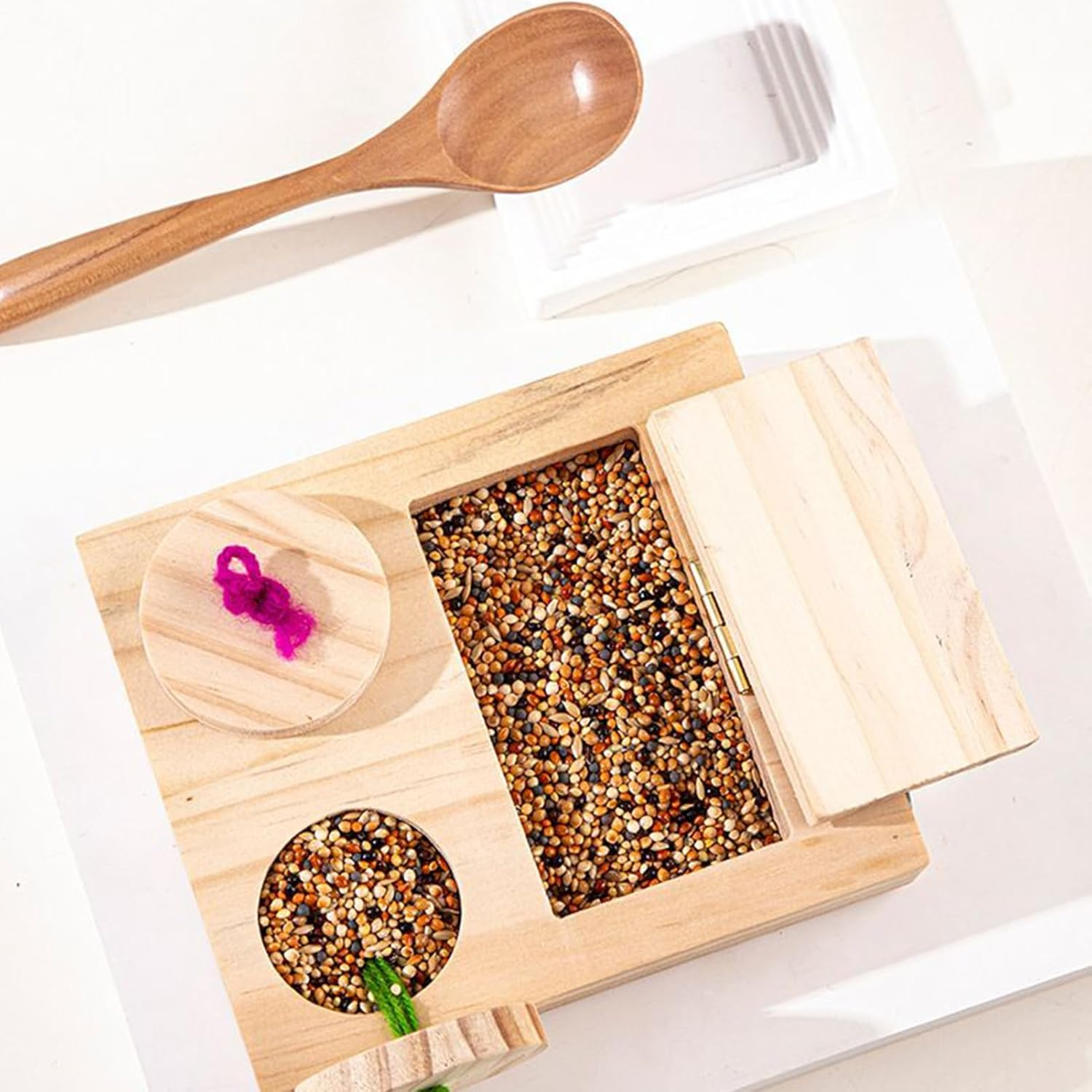 Parrot Foraging Toys, Bird Chew Toy, Mental-Stimulation Interactive Beak-Healthy Natural Wooden Safe Portable Playground for Cage Nesting Behavior Flight Exercise image number 3