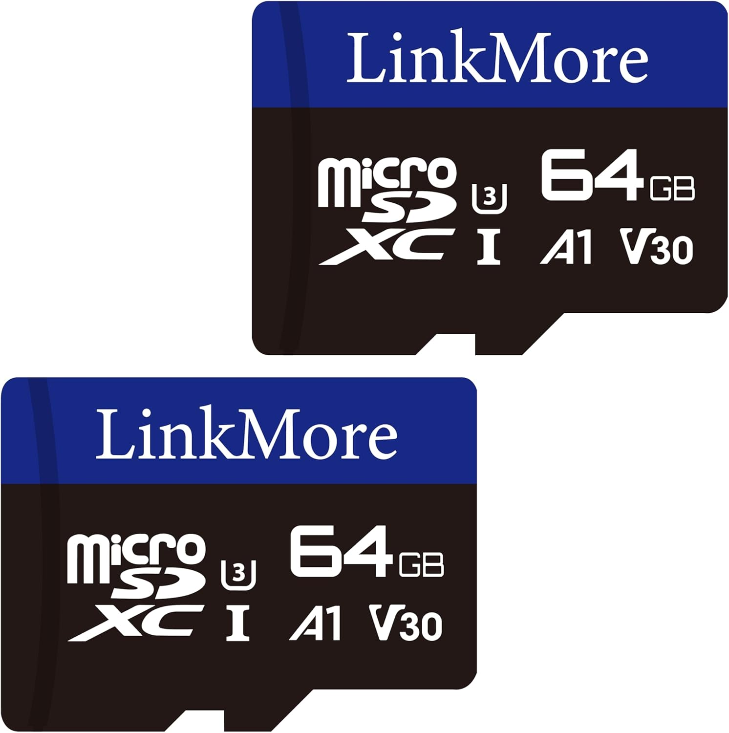 Linkmore XV13 64GB (2Pack) Microsd Memory Card, Microsdxc A1 UHS-I U3 V30 Class 10, Read up to 95 Mb/S, Write up to 45 Mb/S, SD Adapter Included
