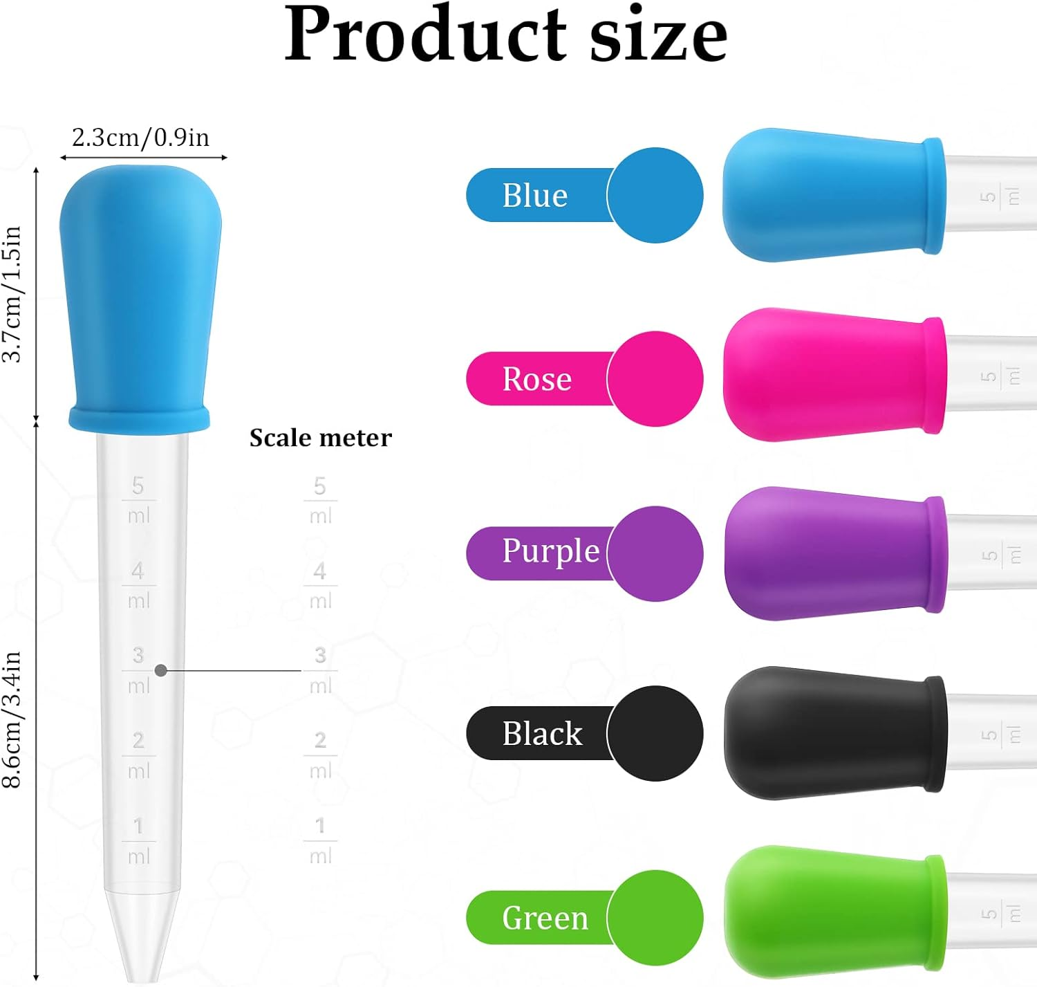 20Pcs Liquid Droppers Silicone 5Ml with a Clean Brush Plastic Pipettes Eye Dropper with Bulb Tip for Candy Mold,Candy Molds Gelatin Maker,Industrial Science and Crafts Projects image number 3