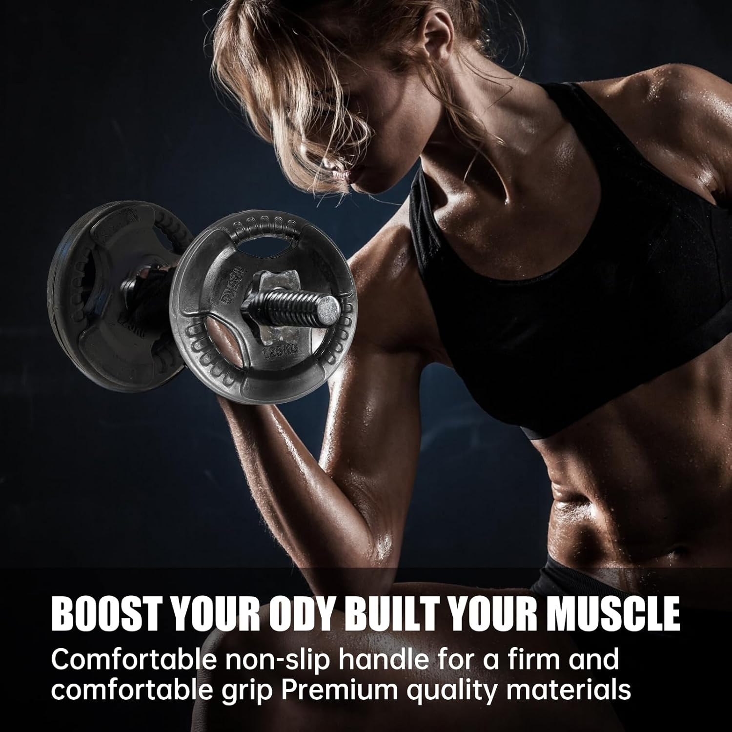 Adjustable Dumbbells Pair, 20KG-60KG Combined Weight, Premium Rubber Weights Set for Full Body Workout, Anti-Roll & Non-Slip Grip Home Fitness Equipment, Quiet & Floor-Safe Gym Weights - 40 Kg Dumbbells Set image number 3