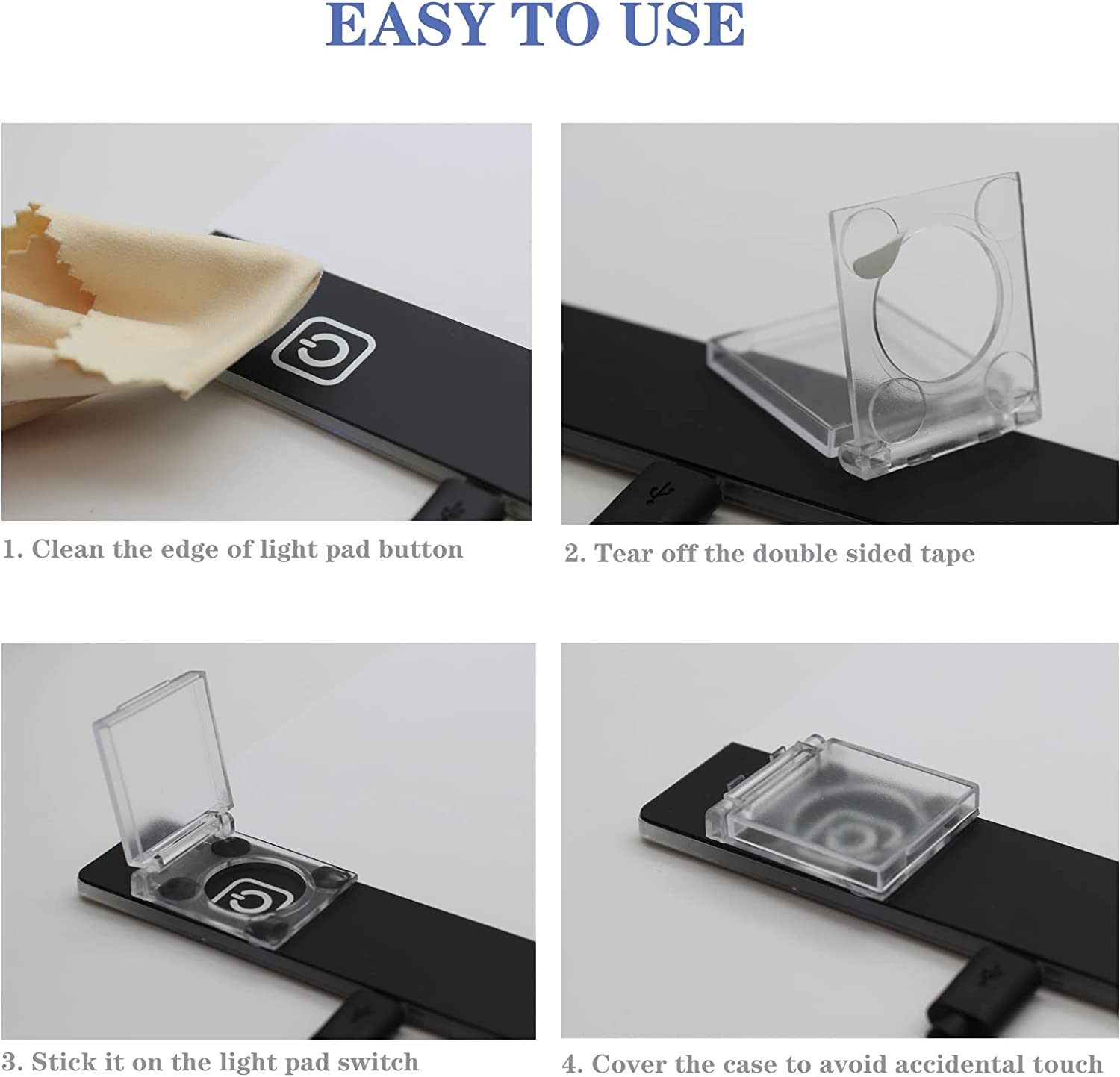 2PCS PC Power Button Cover, Light Pad Switch Cover, Power Button Cover Child Proof Safety Push Button Switch Cover Guard Protector for Computer PC Desktop