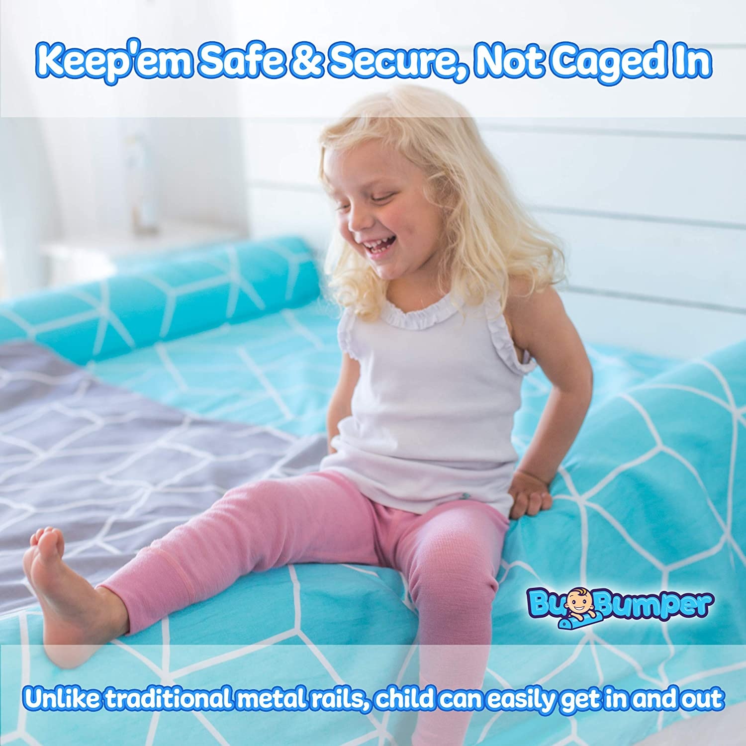 [2-Pack] Foam Bed Rails for Toddler | Soft Bed Bumper for Kids, Special Needs, Elderly | Baby Bed Guard | Child Bed Safety Side Rails with Water Resistant Washable Cover image number 6