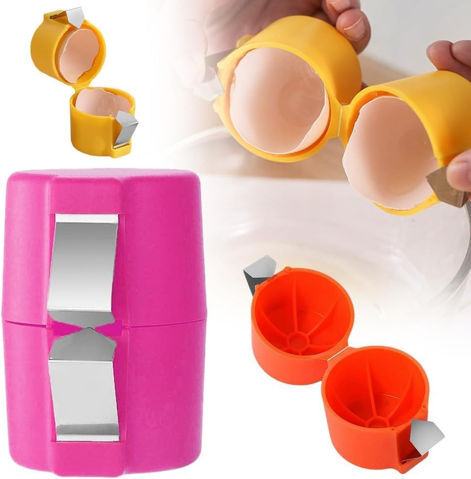 Egg Shell Opener, 2024 New Egg Cracker Tool for Raw Eggs, Handheld Eggs Breaker Multifunctional Egg Cutter Egg Cracker and Separator for Cooking Camping Kitchen Gadgets (Set of 3)