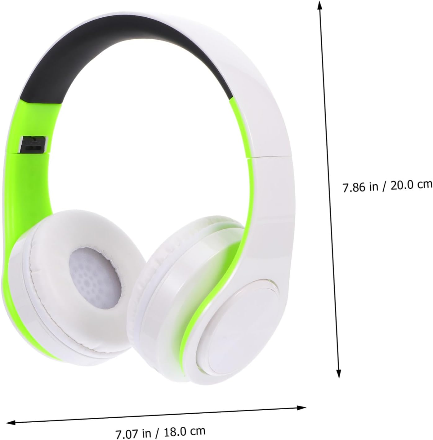 DECORNIJIA Wireless Foldable Over-Ear Stereo Headphones with Wireless Mic for PC Laptop and Mobile, Adjustable Headset for Office Work and Sports, Rechargeable Green White Wireless Headphones image number 4