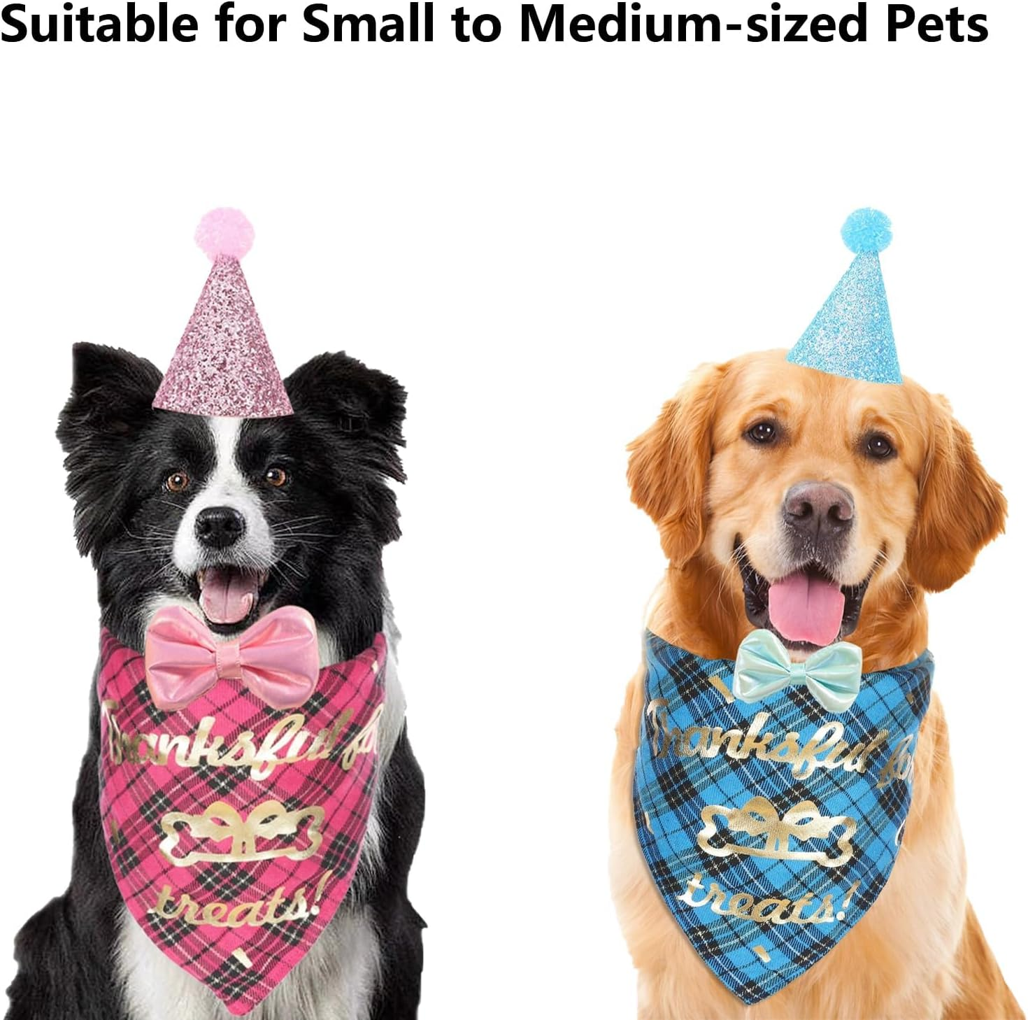 Dog Birthday Party Supplies, Dog Birthday Set Bandana Hat Banner Balloon Bowtie Triangle Scarf Cat Party Accessories Pet Boy/Girl Decoration Set (Blue) image number 6