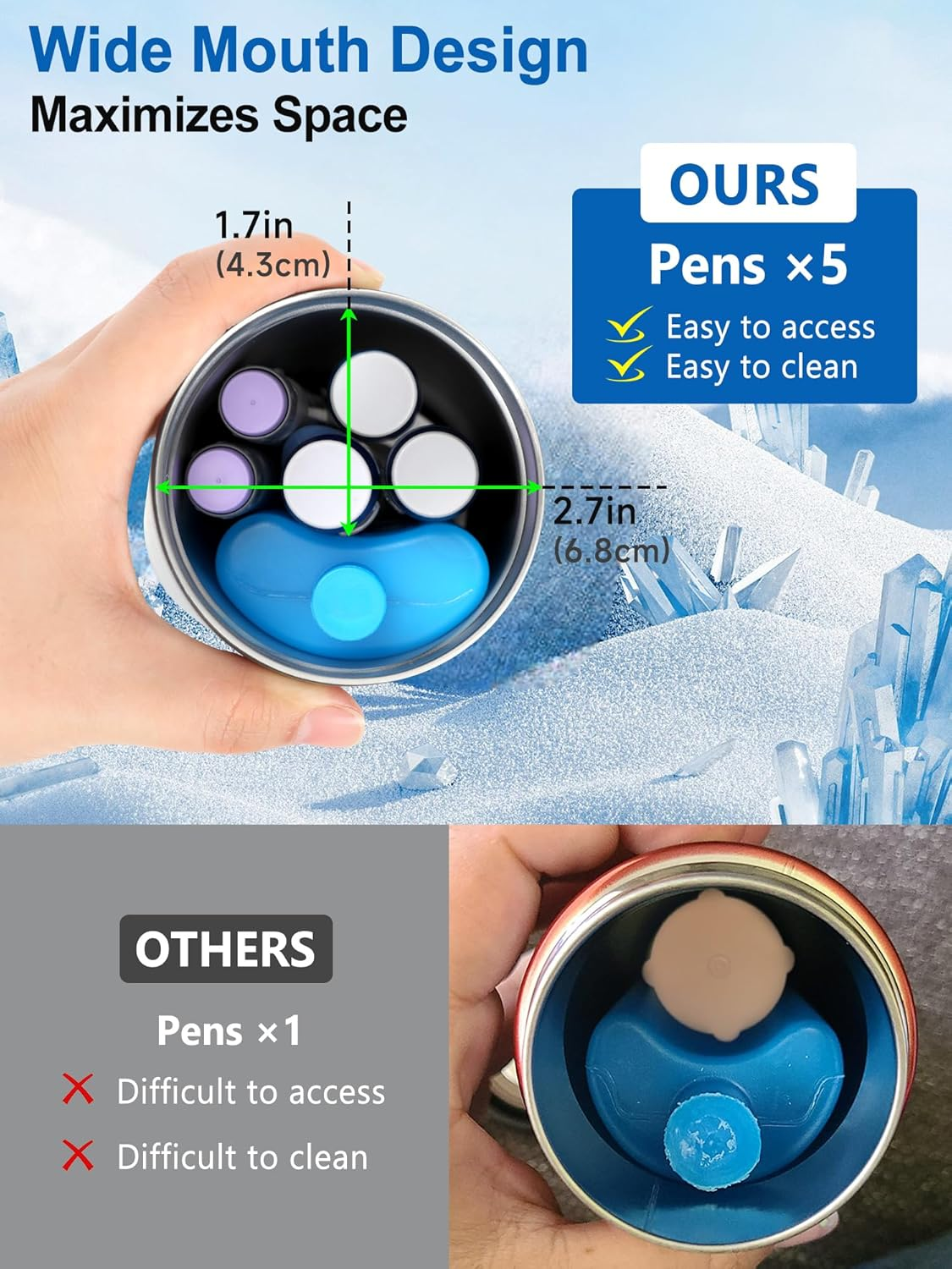 YOUSHARES 1-5 Pens Insulin Cooler Travel Case Medication Cooler for Travel TSA Approved Insulated Medicine Travel Case, 48H Diabetes Travel Case with Ice Pack for Long Trip and Daily (Black) image number 1