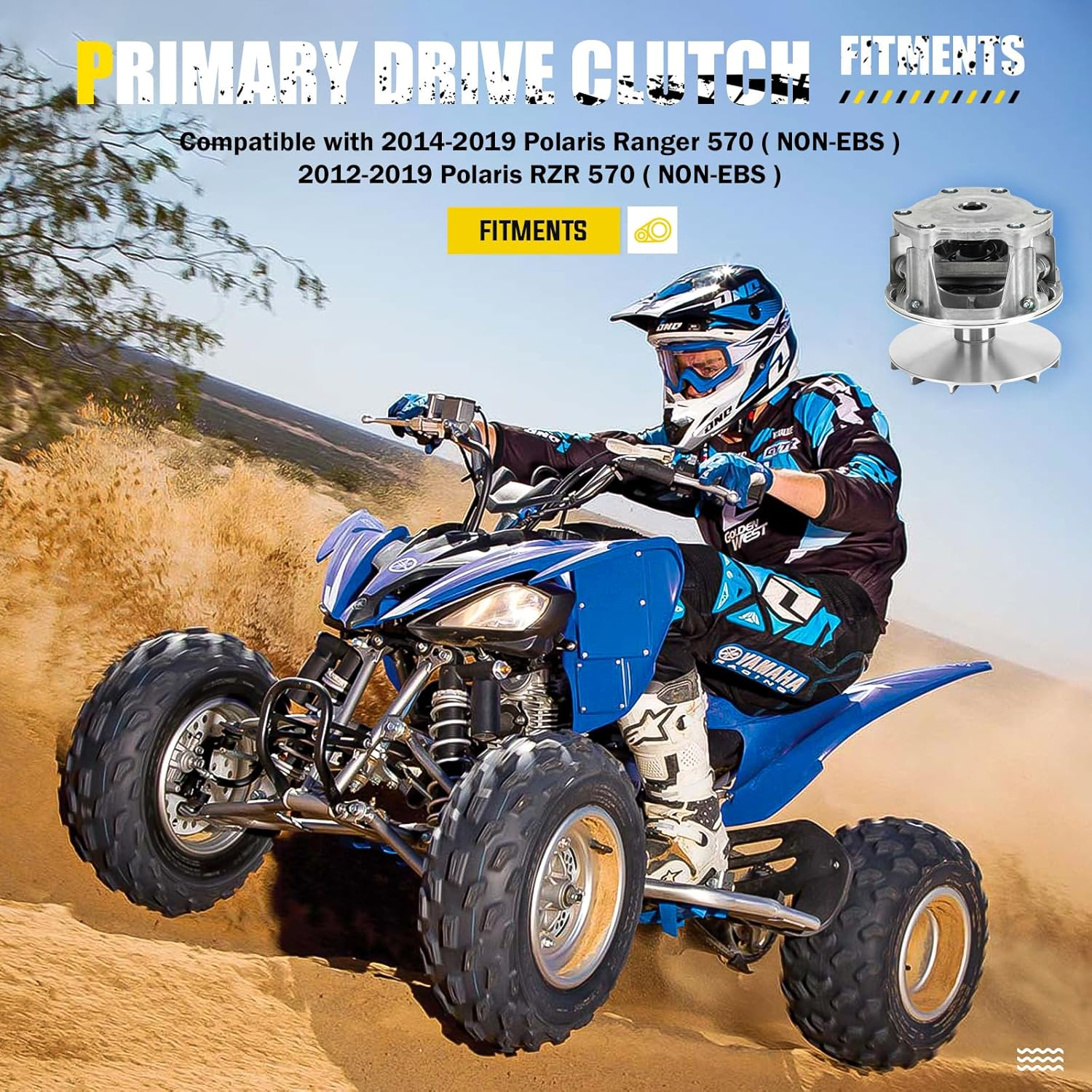 Primary Drive Clutch with Weights and Springs for Polaris Ranger 570 2014-2019, RZR 570 2012-2019 NON-EBS, Replace for 1323255 image number 2