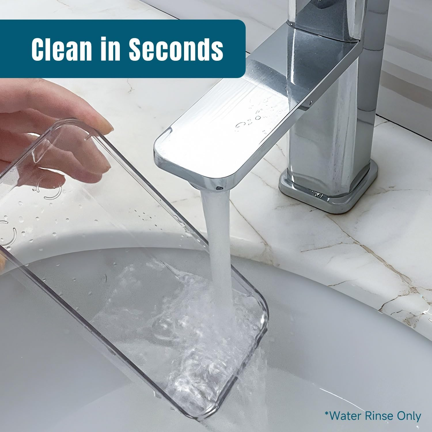 Stelive 25 PCS Clear Plastic Drawer Organisers Set, 4-Size Versatile Bathroom and Vanity Organiser Trays, Non-Slip Storage Containers & Bins for Makeup, Bedroom, Kitchen Utensils and Office image number 2