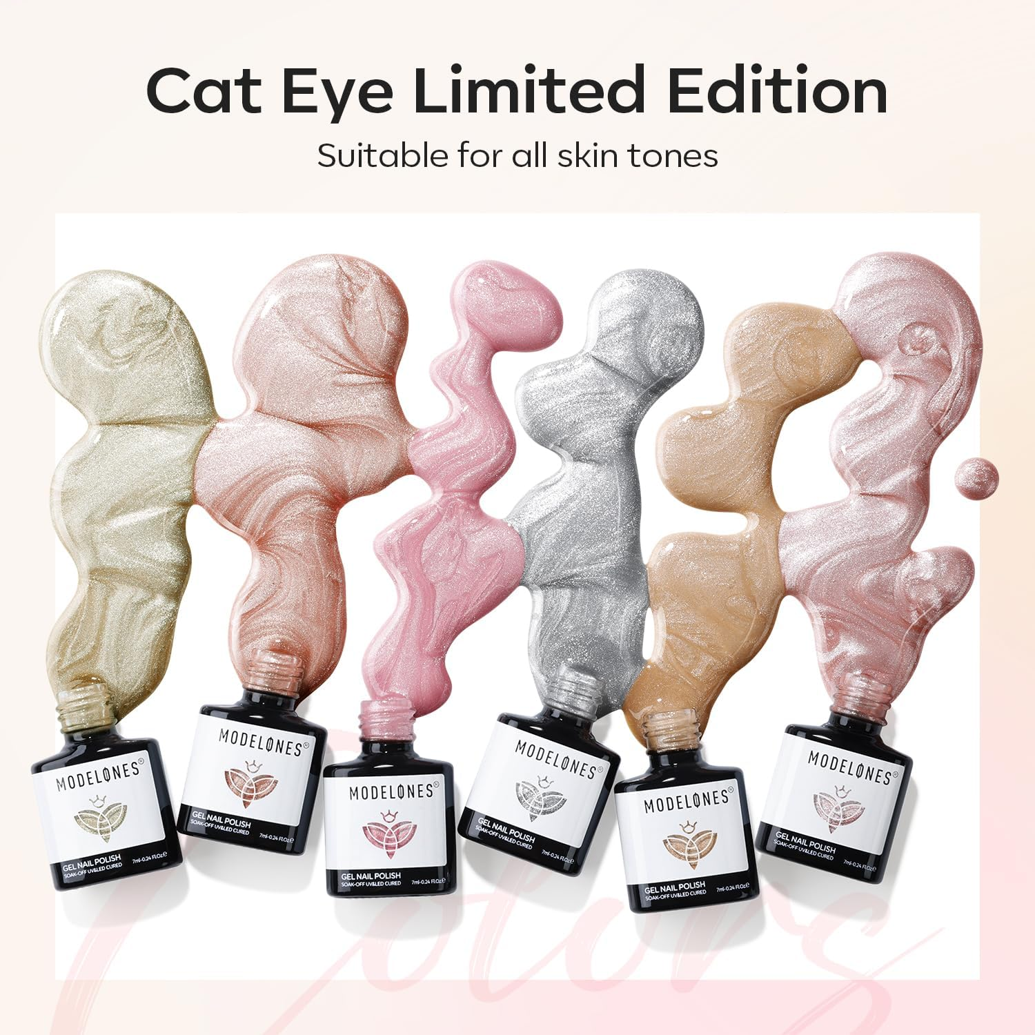 Modelones Cat Eye Gel Nail Polish Set, Holographic Glitter 6 Colors with Magnet Sparkle Galaxy Series Nude Pink Gel Polish Soak off Led Gel Polish Kit Nail Art Gel Manicure Salon DIY Gifts image number 5