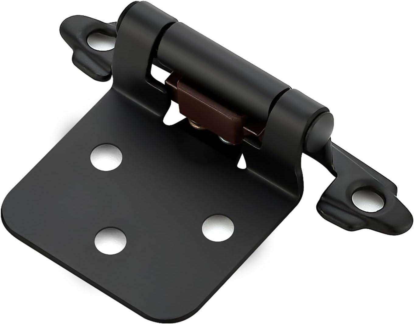 Home Expert 30 Pack (15 Pairs) Matte Black Cabinet Hinges for Kitchen Doors, Self-Closing, 1/2 Inch Overlay (Variable), Semi-Concealed Face Frame, Surface Mount Cabinet Hardware - 50, Gold image number 3