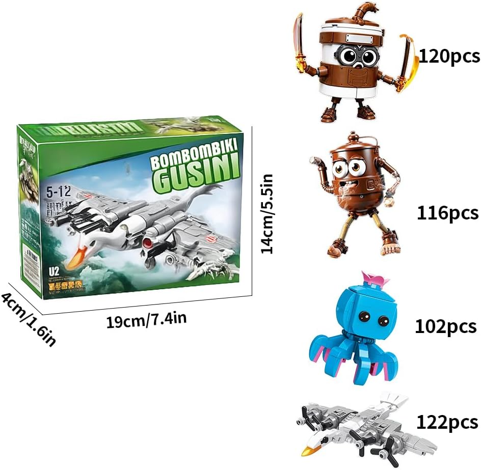 Kouipoie Italian Building Blocks for Children and Adults, Brain Red Tralalero Shark Building Blocks, Fun Weird Stuff to Collect, Creative Toys, Tung Tung Sahur Gift Set (4-460 Pieces) image number 1