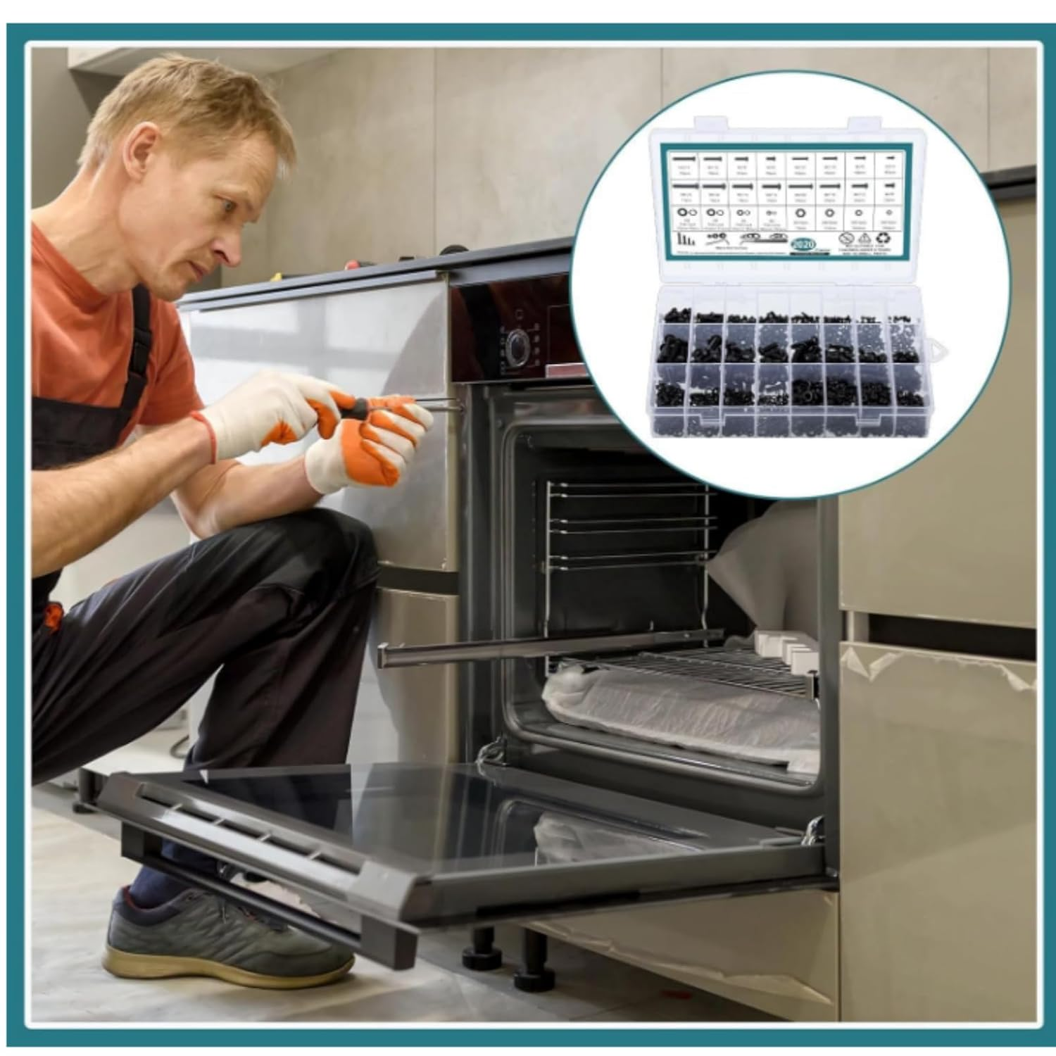 2240PCS Metric Screw Assortment, M3 Machine Screws with Lock & Flat Washers, Grade 10.9 &12.9 Alloy Steel Hex Socket Button Head Black Screws Nuts and Bolts Kit (2240Pcs M3) image number 3