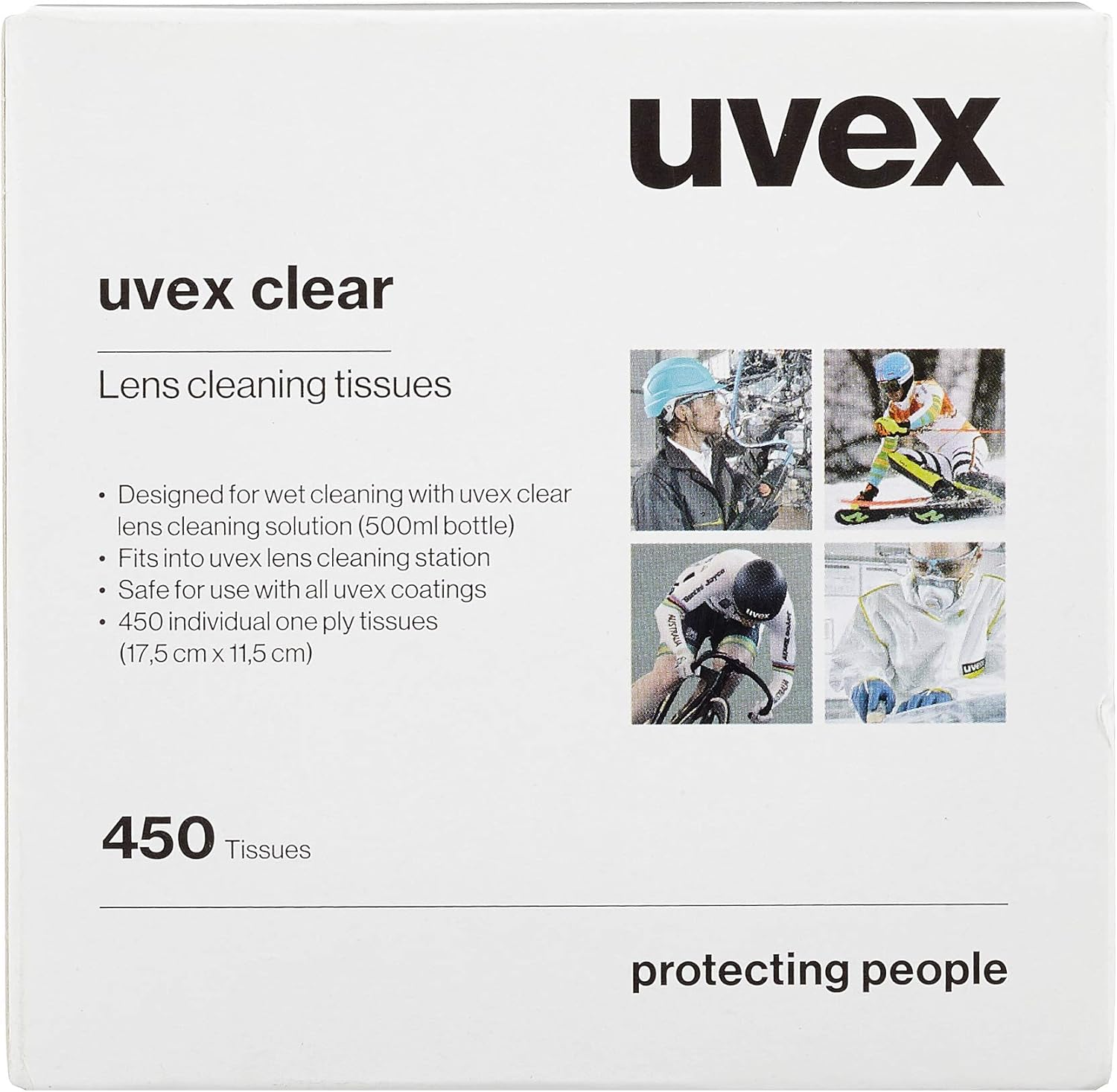 Uvex Clear Lens Cleaning Tissues (Pack of 450) image number 2