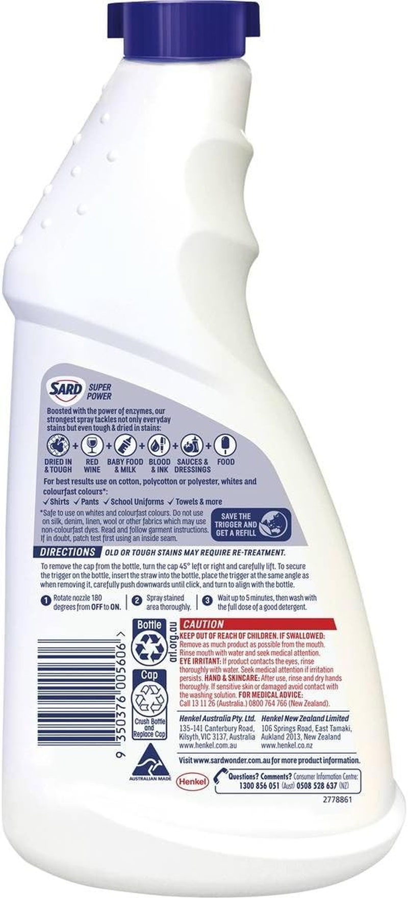 Sard Wonder Super Power Stain Remover Spray Refill 420 Ml