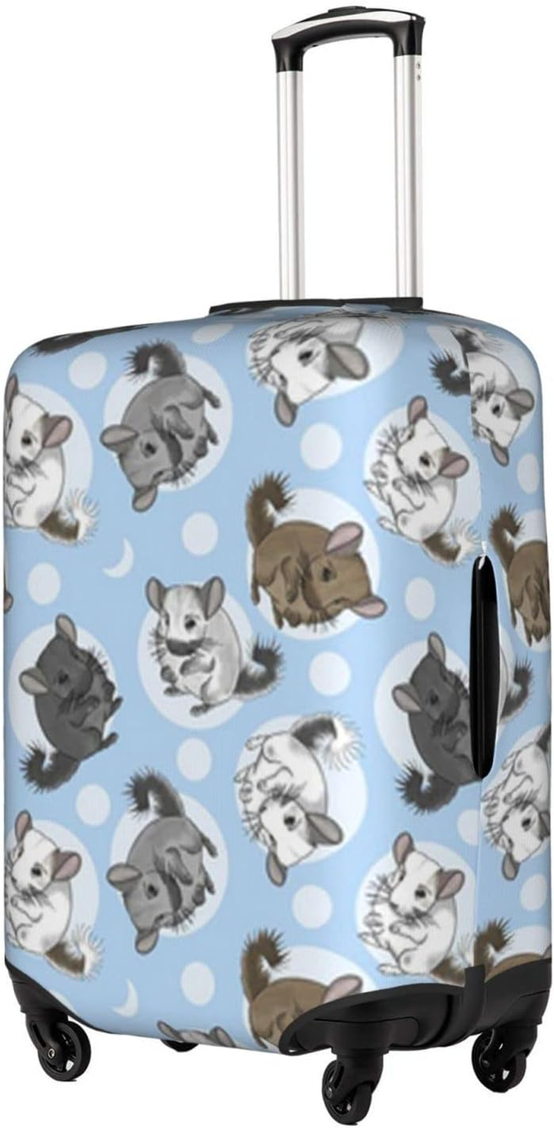Blue Chinchillas and Moon Luggage Cover Anti-Scratch Suitcase Protector Fits 18-32 Inch Luggage image number 1