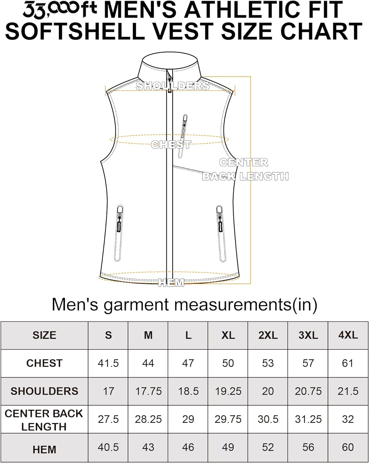 33,000Ft Men'S Lightweight Softshell Gilet, Windproof Warm Outerwear Vest Reflective Sleeveless Jacket for Cycling Running Hiking Golf Work image number 5