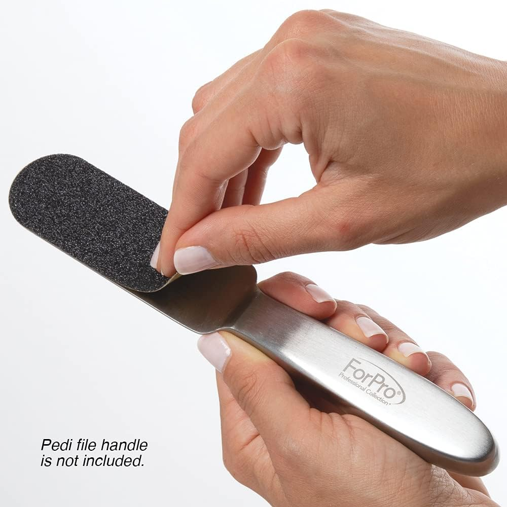 Forpro Professional Collection Stainless Steel Pedi File Refill, 100 Grit, Black, Ez-Strip Peel Pedicure Refill Pads, 1.25 W X 4 L, 50-Count image number 3