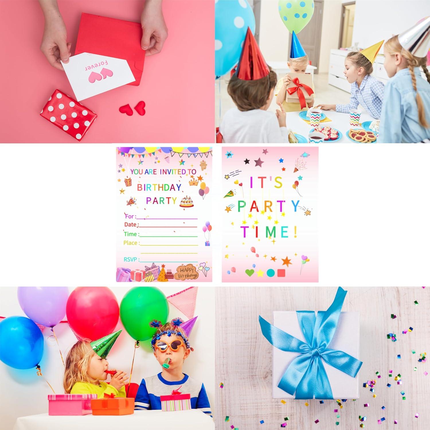 16 Pack Birthday Party Invitation Cards with Envelopes,Colorful & Attractive Invitations for Birthday Parties (Stars) image number 4