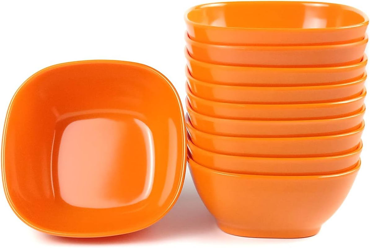 EWEIGEER 4.4-Inch Melamine Dessert Bowl Kids Plastic Bowls,Small Bowl for Ice Cream Snacks Rice Salad Soup Cereal.Set of 10(Multicolor)