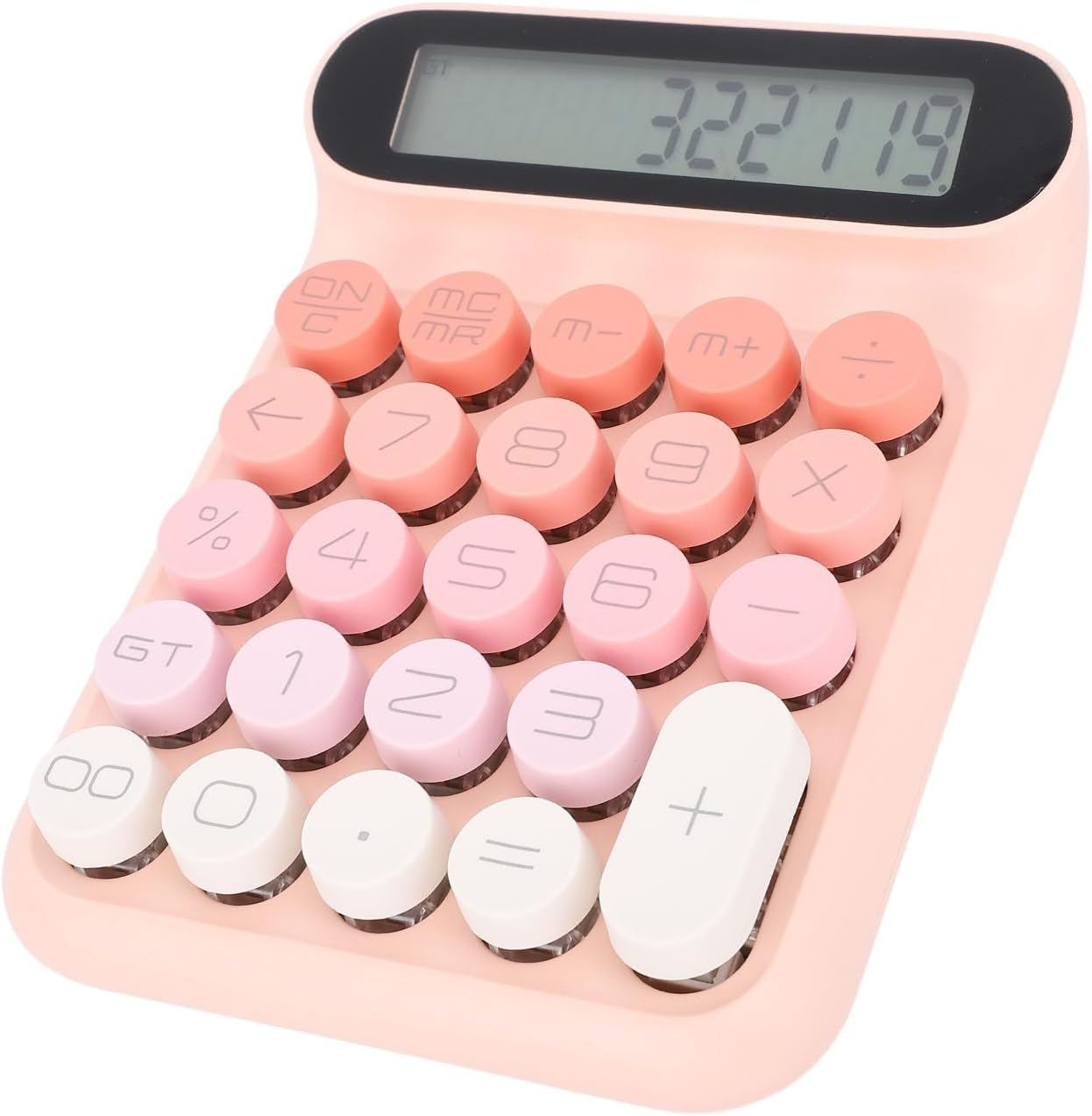 Mechanical Switch Calculator, LCD Display, Big Buttons, Cute Aesthetic Desktop Calculator, Blue Switch, Battery Powered, for Business Office (Black)