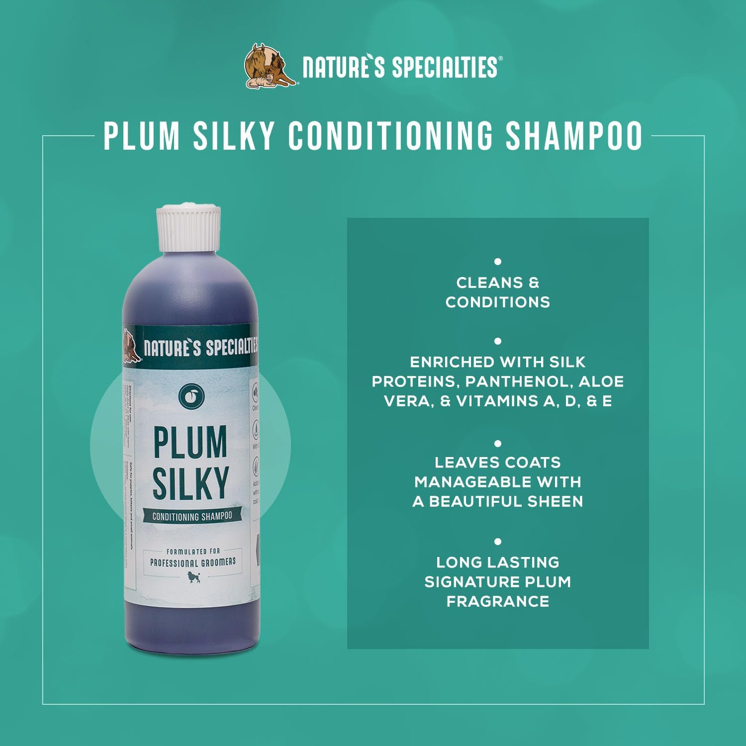 Nature'S Specialties Plum Silky Pet Shampoo 16-Ounce image number 3