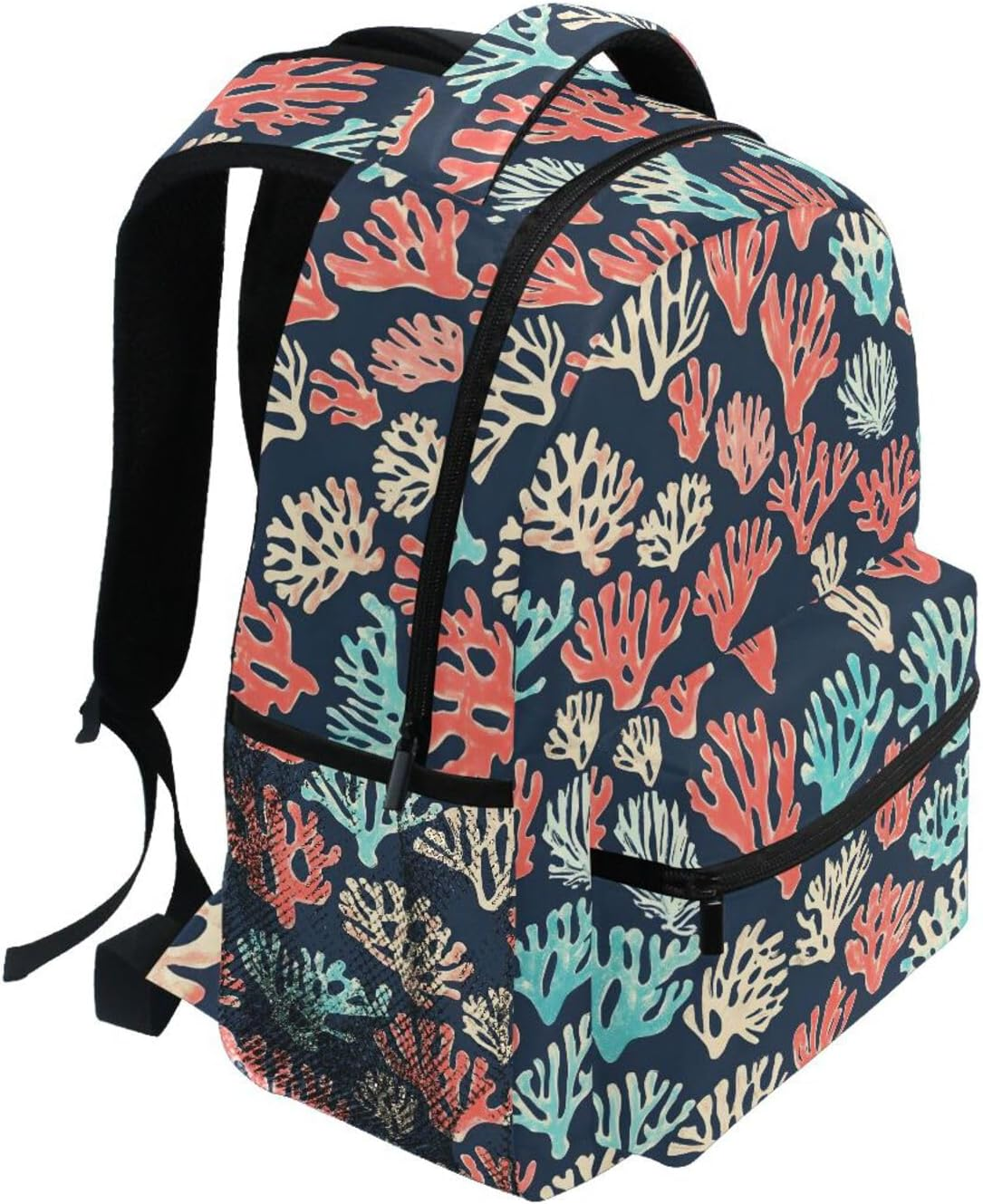 AIXIWAWA Kid Backpacks (Pattern Coral) with Clear Slot, Boys Girls Schoolbags Book Bag Small Size image number 2