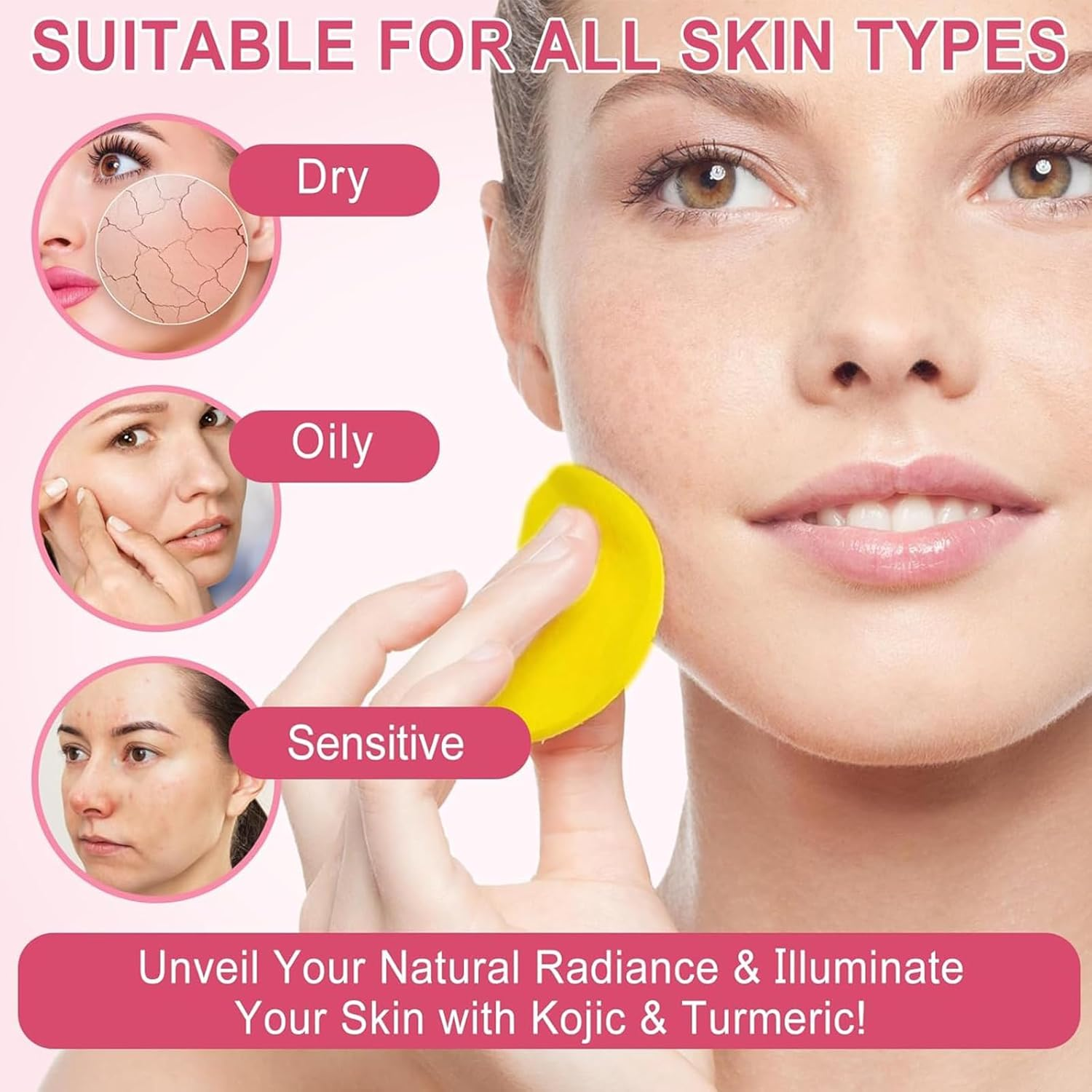 Eveloria Turmeric Cleansing Pads, Sensure Turmeric Kojic Acid Pads, Neosly Turmeric Kojic Acid Pads, Turmeric Exfoliating Pads image number 3