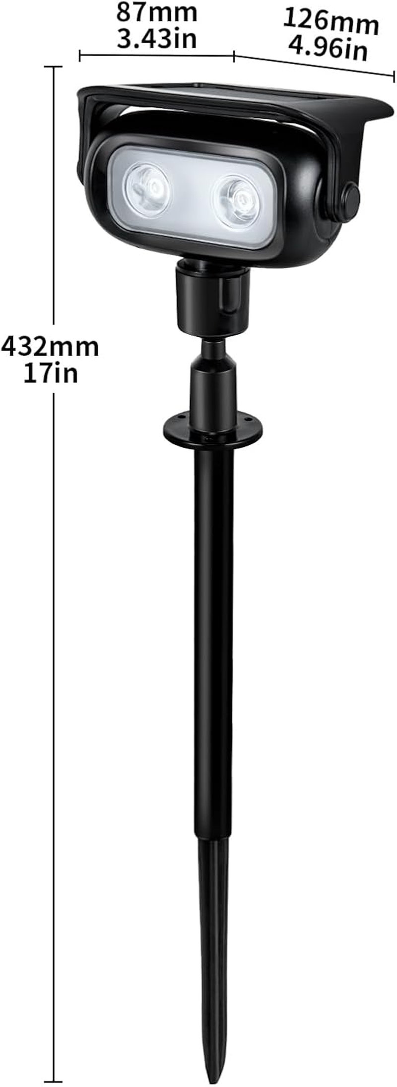 RGB LED Solar Garden Spotlights with Ground Stakes, 2 Pack, 5 Color Modes, Dusk-To-Dawn Sensor, IP65 Waterproof Outdoor Solar Lights for Yard, Lawn and Pathway Lighting image number 3