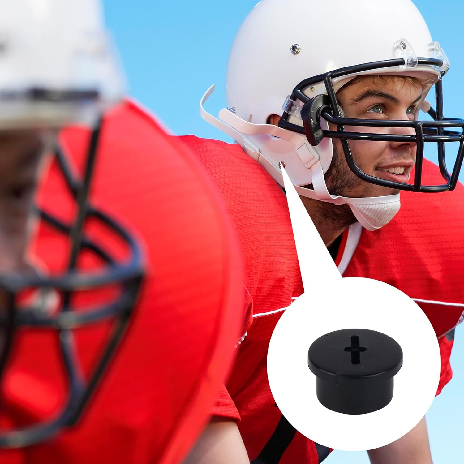 Bladder Valve Screws for Riddell Speedflex & Speed Lcon, Plastic Football Helmet Bladder Valve Screws Practical Valve Caps for Rugby Helmets for Adult and Youth(Black) image number 4