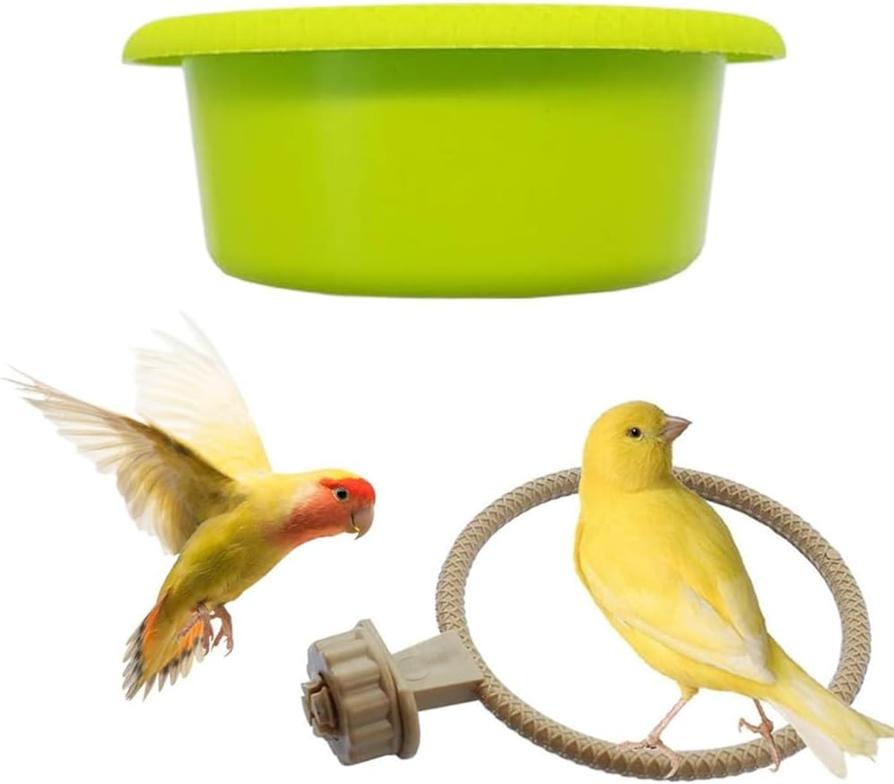 Granmagazz Bird Bath for Cage Universal Non-Slip Bird Cage Bath,Multi-Function Caged Bird Bath Bird Cage Parrot Supplies Bathing Tub, Pet Bird Bath with Stand Bird Bath for Hang inside Cage Birdbath image number 3