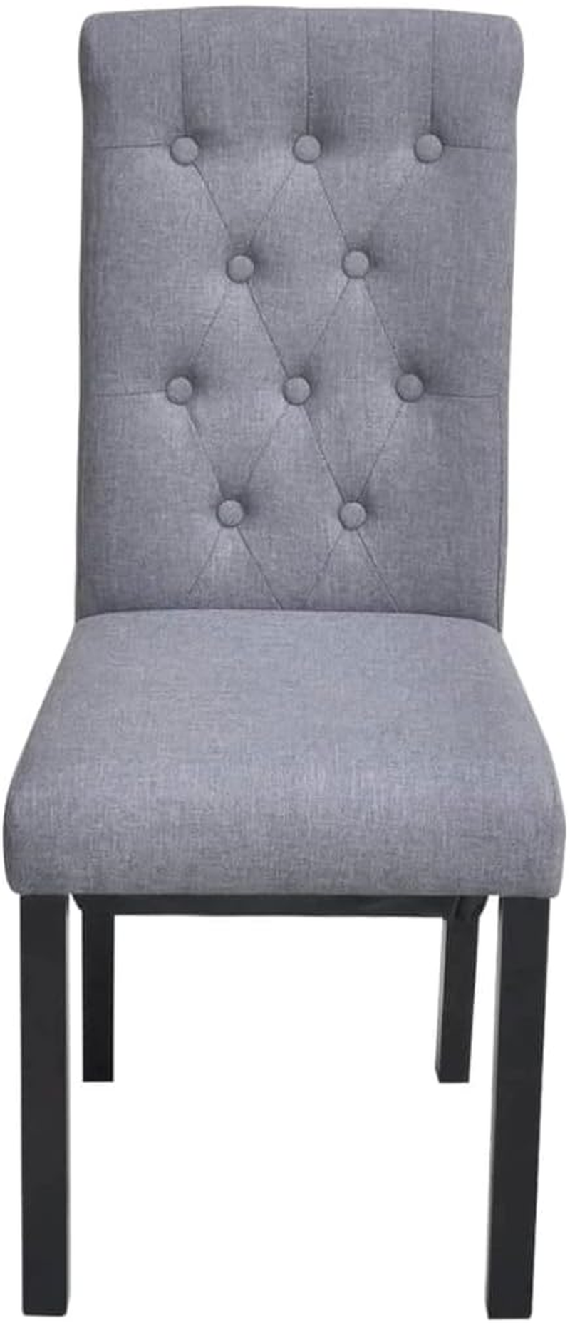 Vidaxl Set of 4 Light Grey Fabric Dining Chairs with Solid Wooden Legs, Scandinavian Farmhouse Style with Comfortable Upholstery - Kitchen Furniture image number 3